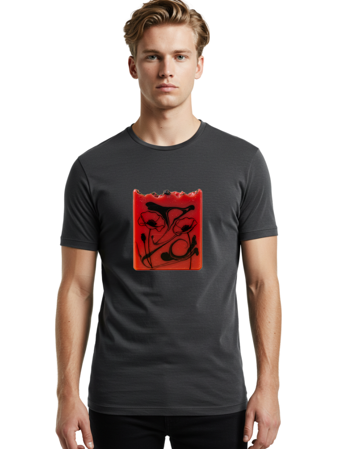 Red-Soap-With-Floral-Design Men'S Graphic Tee, 100% Cotton, Comfortable Casual Summer Wear, Machine Washable, Vintage Camera, Old Camera, Antique Camera, Black Camera, Classic Photography, Photography Equipment, Nostalgic Device, Film Camera, Baf461