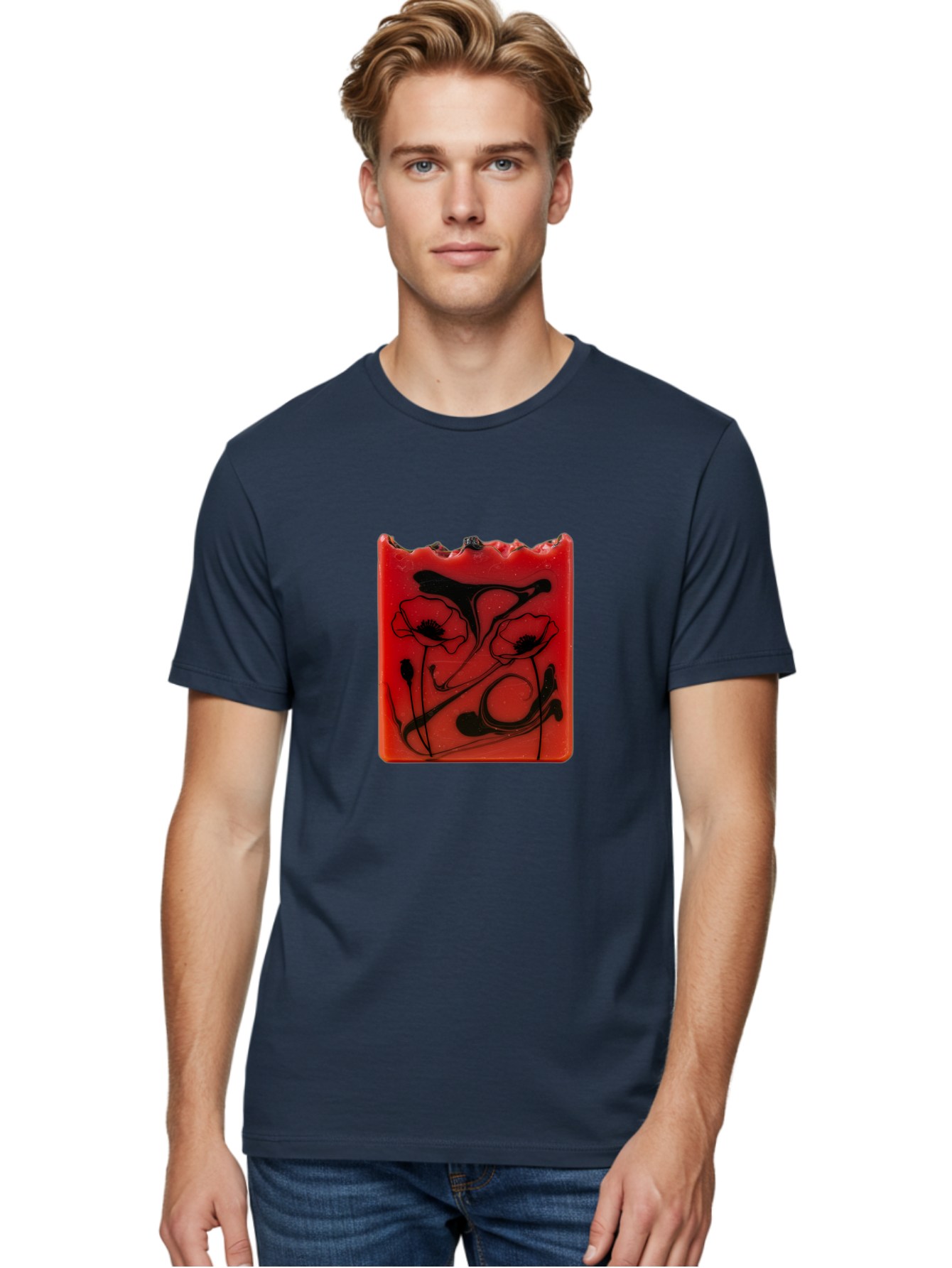 Red-Soap-With-Floral-Design Men'S Graphic Tee, 100% Cotton, Comfortable Casual Summer Wear, Machine Washable, Vintage Camera, Old Camera, Antique Camera, Black Camera, Classic Photography, Photography Equipment, Nostalgic Device, Film Camera, Baf461