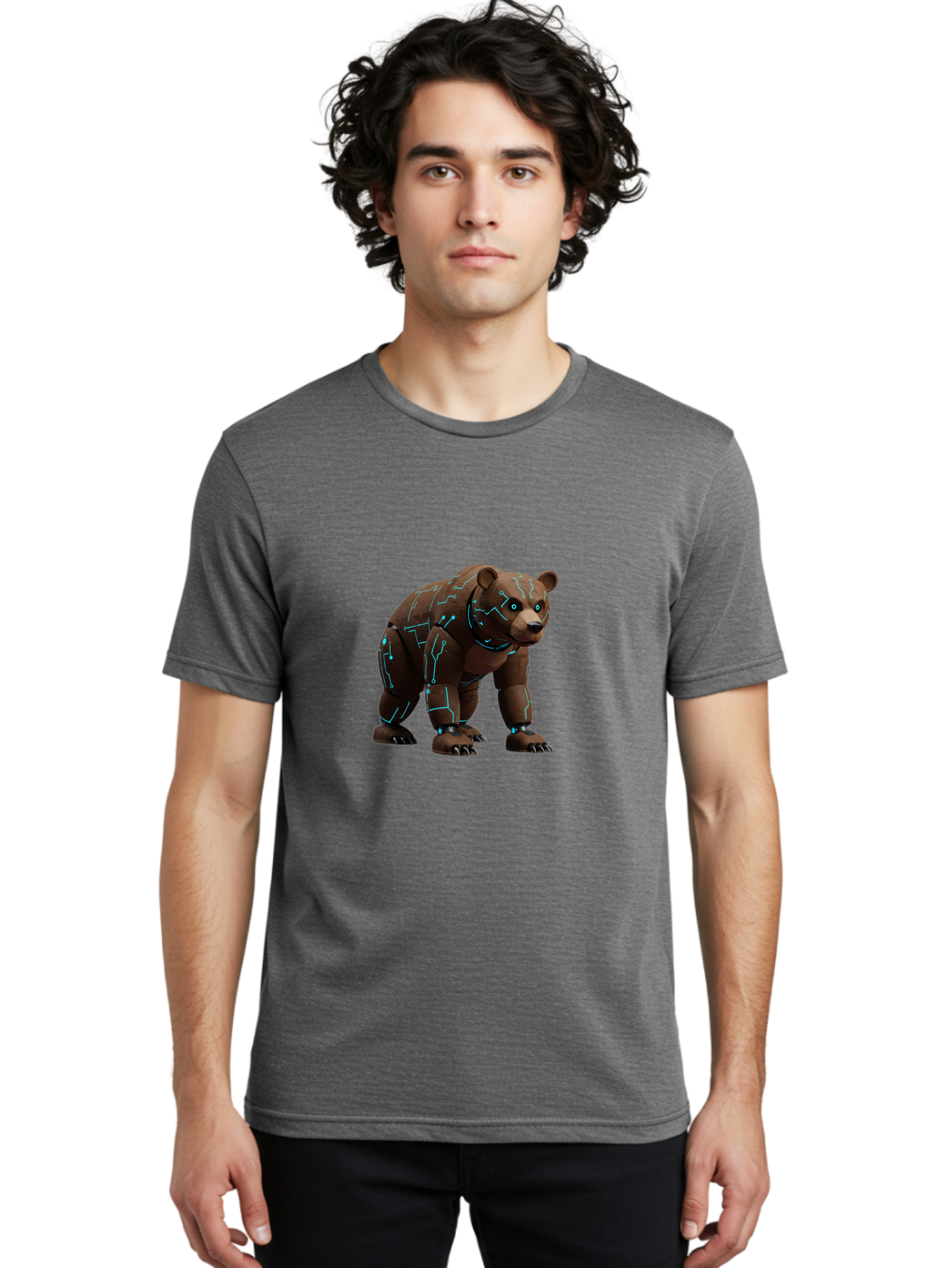 Robo-Bear Men'S Graphic Tee, 100% Cotton, Comfortable Casual Summer Wear, Machine Washable, Vintage Camera, Old Camera, Antique Camera, Black Camera, Classic Photography, Photography Equipment, Nostalgic Device, Film Camera, Camera Art Baf463