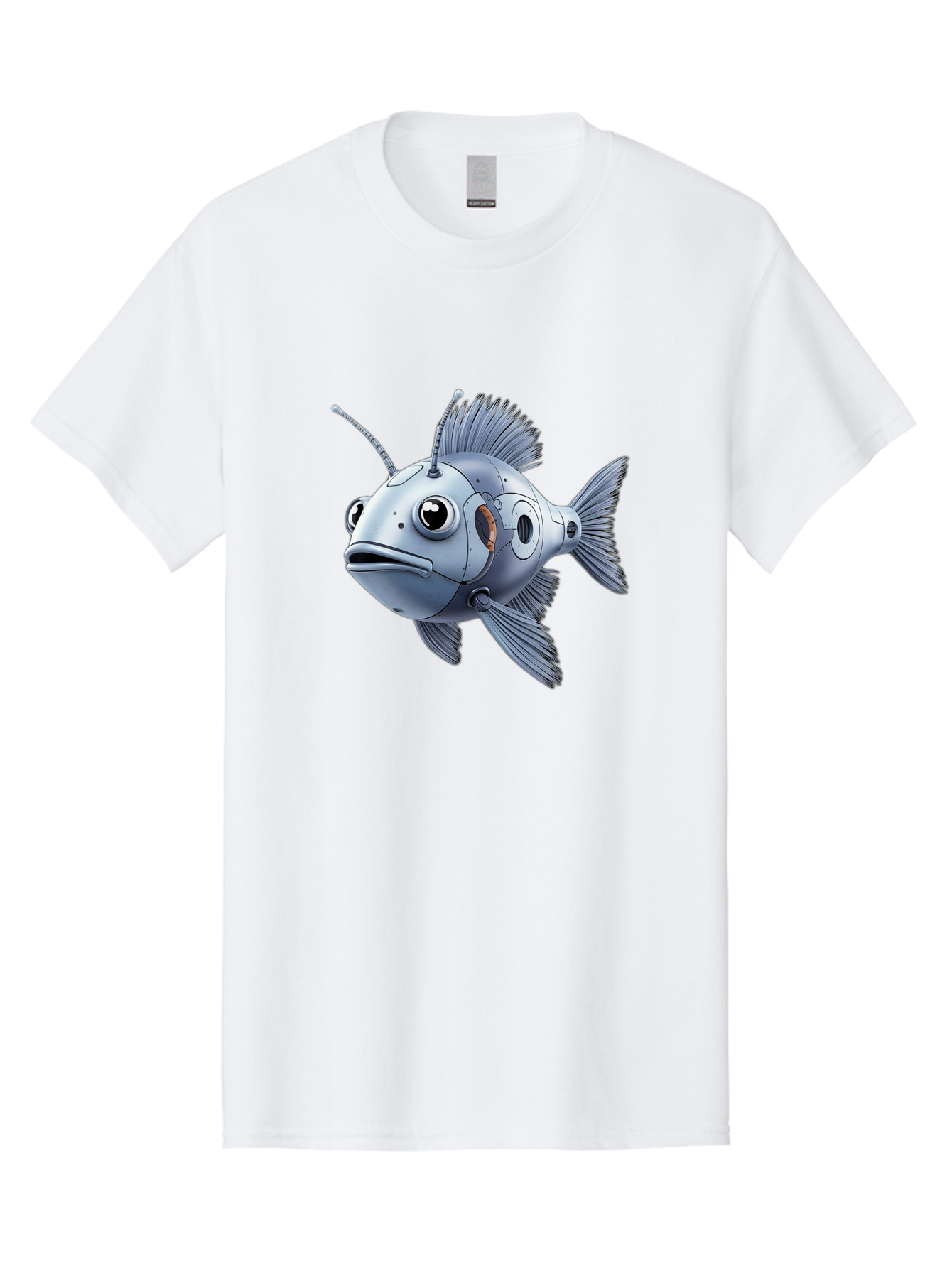 Robo-Fish-1 Men'S Graphic Tee, 100% Cotton, Comfortable Casual Summer Wear, Machine Washable, Vintage Camera, Old Camera, Antique Camera, Black Camera, Classic Photography, Photography Equipment, Nostalgic Device, Film Camera, Camera Art Baf464