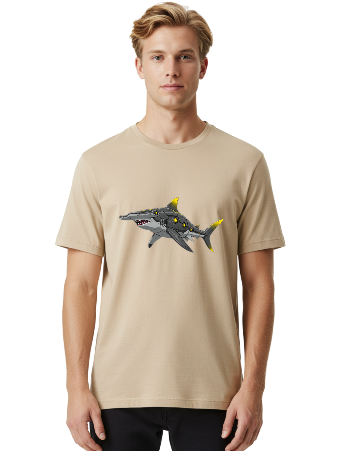 Robo-Shark Men'S Graphic Tee, 100% Cotton, Comfortable Casual Summer Wear, Machine Washable, Vintage Camera, Old Camera, Antique Camera, Black Camera, Classic Photography, Photography Equipment, Nostalgic Device, Film Camera, Camera Art Baf467