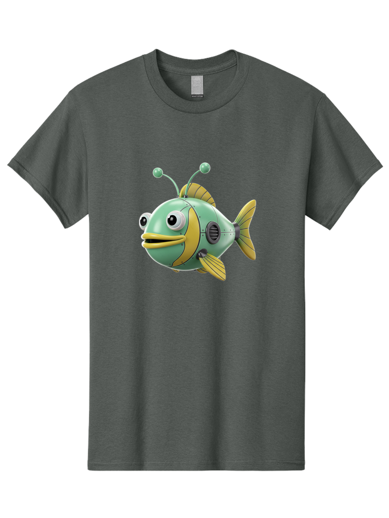 Robot-Fish-1 Men'S Graphic Tee, 100% Cotton, Comfortable Casual Summer Wear, Machine Washable, Vintage Camera, Old Camera, Antique Camera, Black Camera, Classic Photography, Photography Equipment, Nostalgic Device, Film Camera, Camera Art Baf469