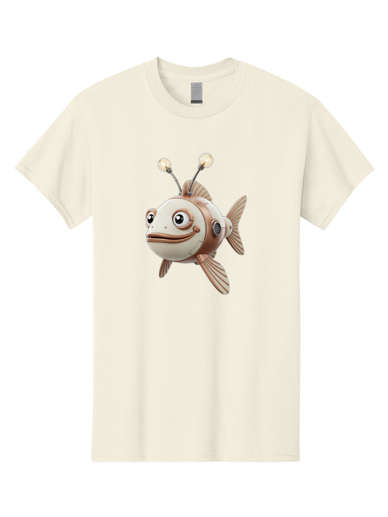 Robot-Fish-3 Men'S Graphic Tee, 100% Cotton, Comfortable Casual Summer Wear, Machine Washable, Vintage Camera, Old Camera, Antique Camera, Black Camera, Classic Photography, Photography Equipment, Nostalgic Device, Film Camera, Camera Art Baf471