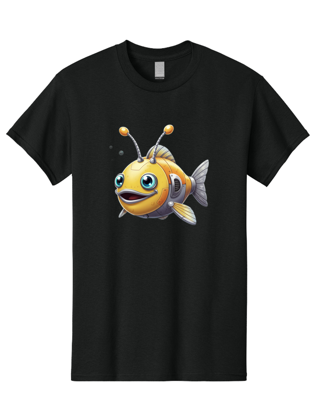 Robot-Fish-7 Men'S Graphic Tee, 100% Cotton, Comfortable Casual Summer Wear, Machine Washable, Vintage Camera, Old Camera, Antique Camera, Black Camera, Classic Photography, Photography Equipment, Nostalgic Device, Film Camera, Camera Art Baf475