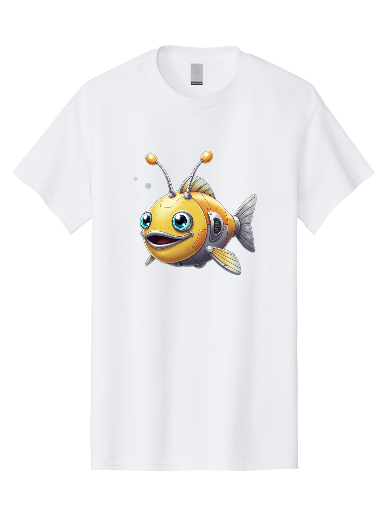 Robot-Fish-7 Men'S Graphic Tee, 100% Cotton, Comfortable Casual Summer Wear, Machine Washable, Vintage Camera, Old Camera, Antique Camera, Black Camera, Classic Photography, Photography Equipment, Nostalgic Device, Film Camera, Camera Art Baf475