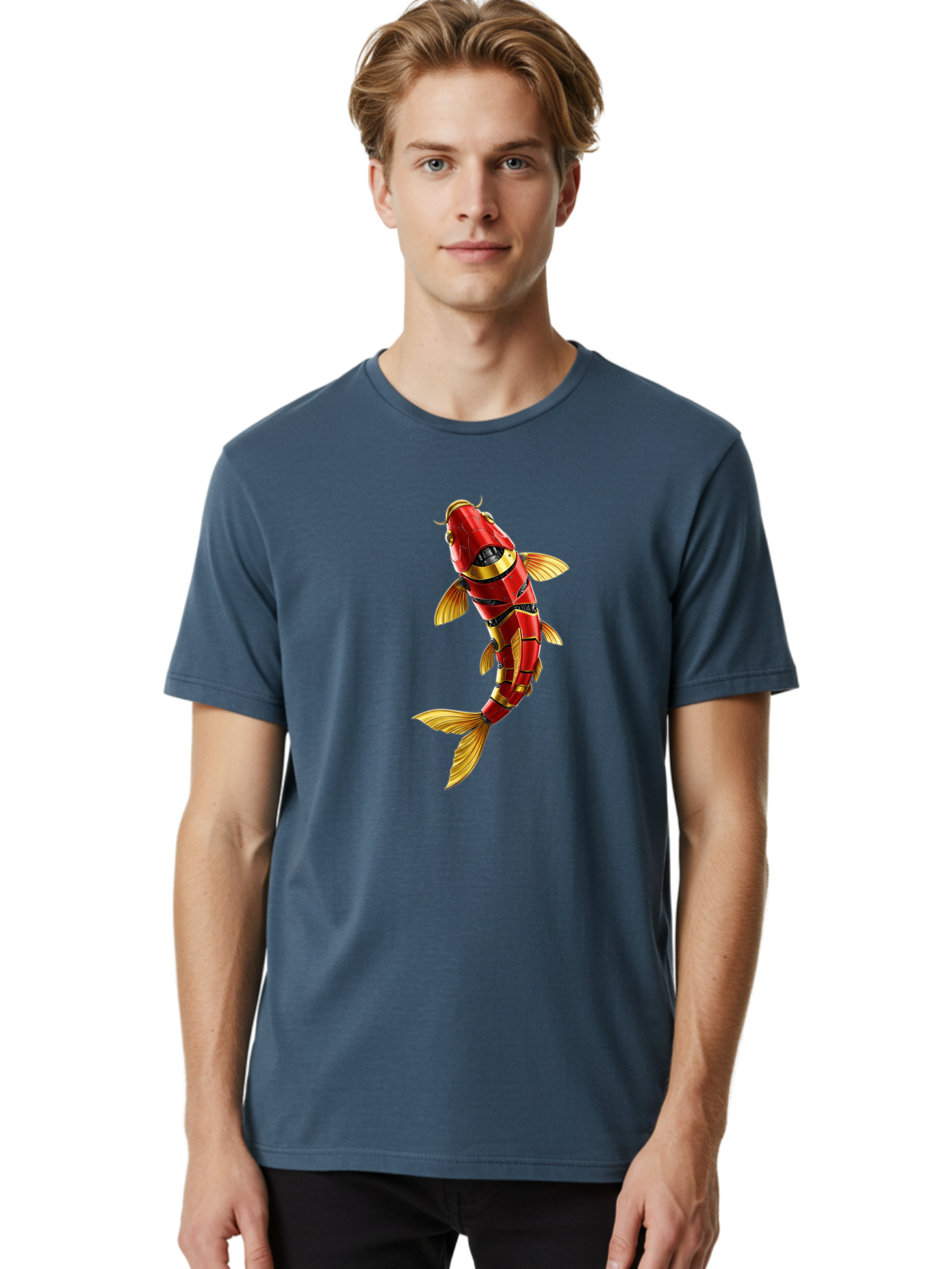 Robot-Koi-Fish Men'S Graphic Tee, 100% Cotton, Comfortable Casual Summer Wear, Machine Washable, Vintage Camera, Old Camera, Antique Camera, Black Camera, Classic Photography, Photography Equipment, Nostalgic Device, Film Camera, Camera Art Baf478