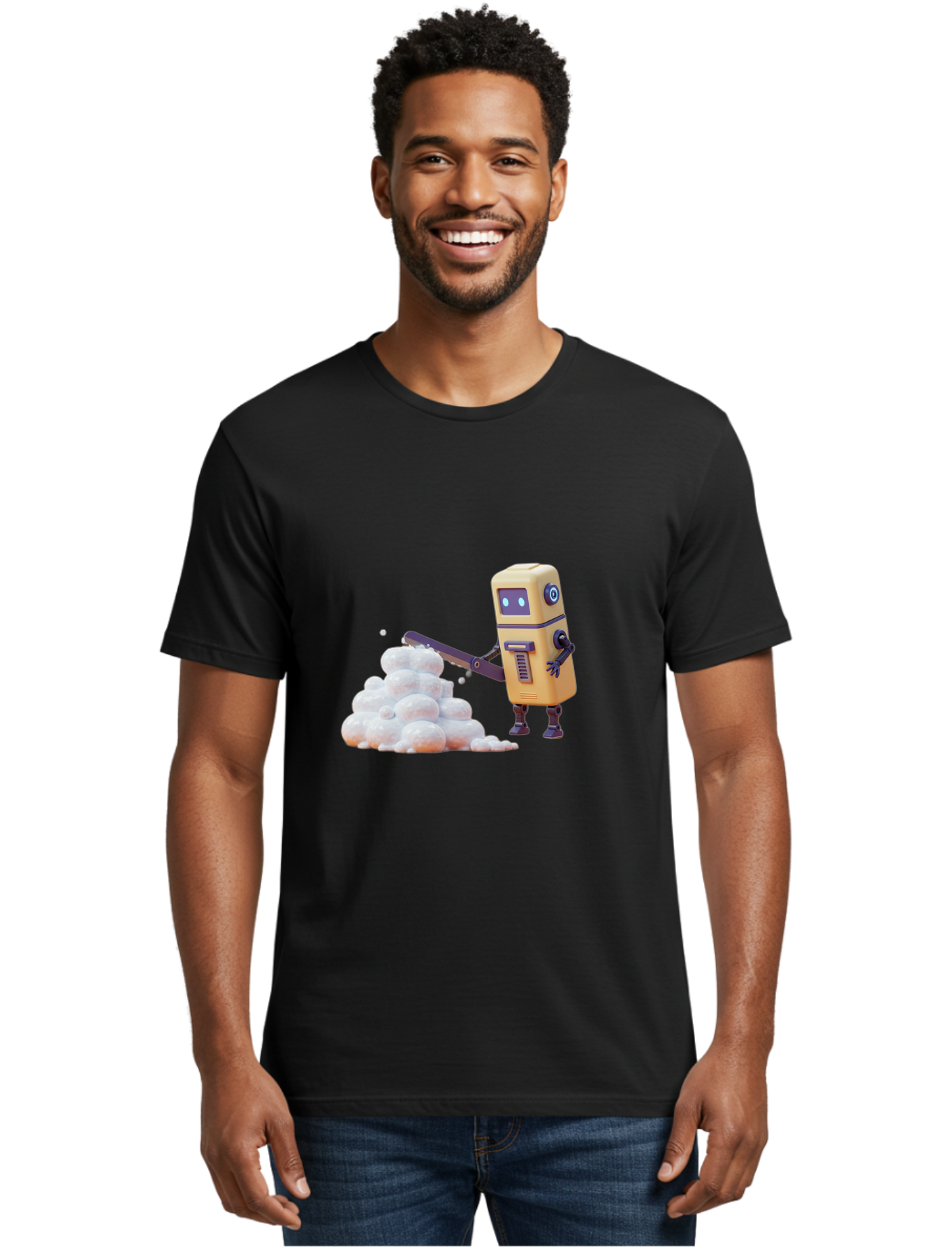Robot-Shoveling-Snow Men'S Graphic Tee, 100% Cotton, Comfortable Casual Summer Wear, Machine Washable, Vintage Camera, Old Camera, Antique Camera, Black Camera, Classic Photography, Photography Equipment, Nostalgic Device, Film Camera, Baf479