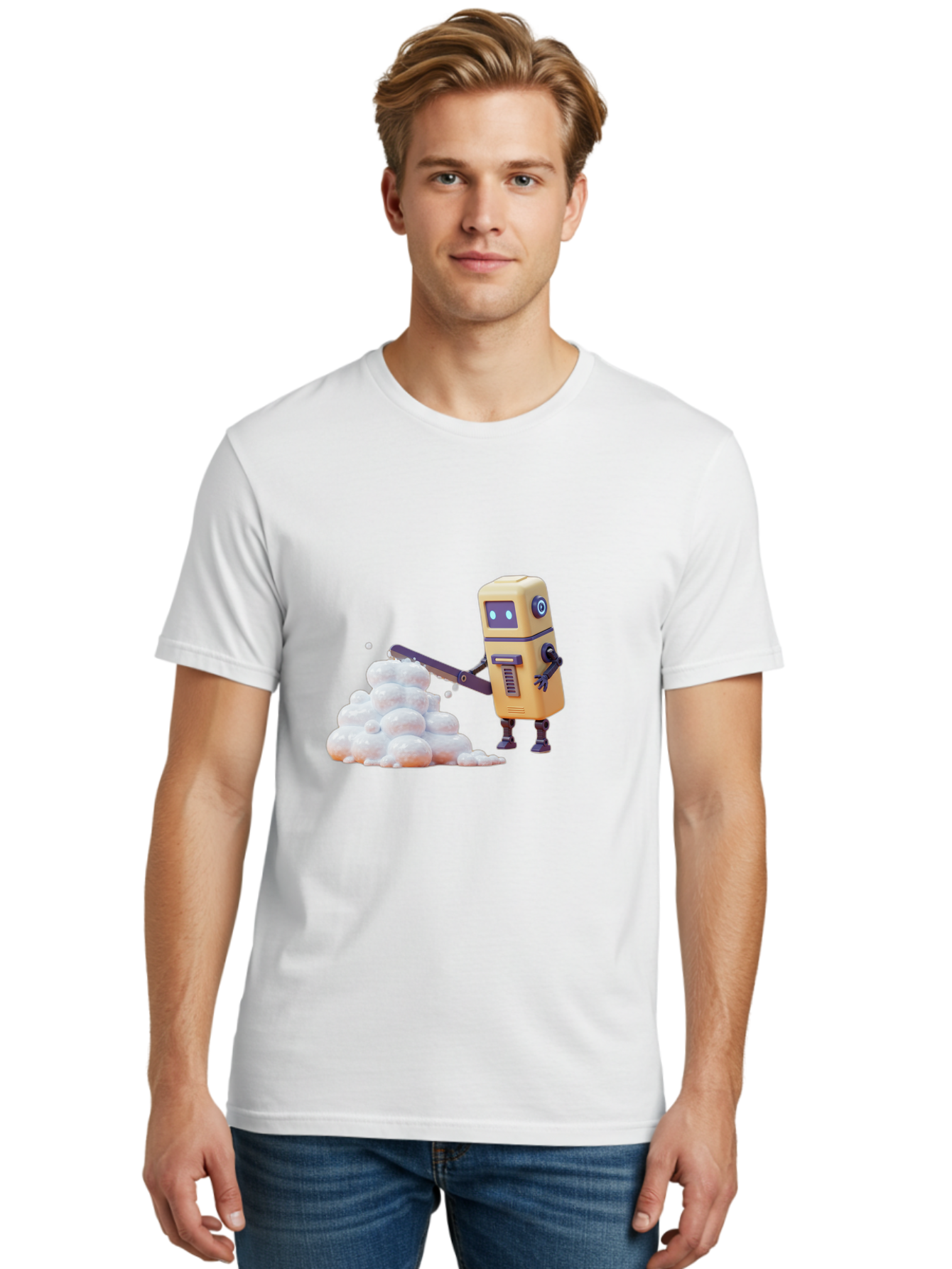 Robot-Shoveling-Snow Men'S Graphic Tee, 100% Cotton, Comfortable Casual Summer Wear, Machine Washable, Vintage Camera, Old Camera, Antique Camera, Black Camera, Classic Photography, Photography Equipment, Nostalgic Device, Film Camera, Baf479