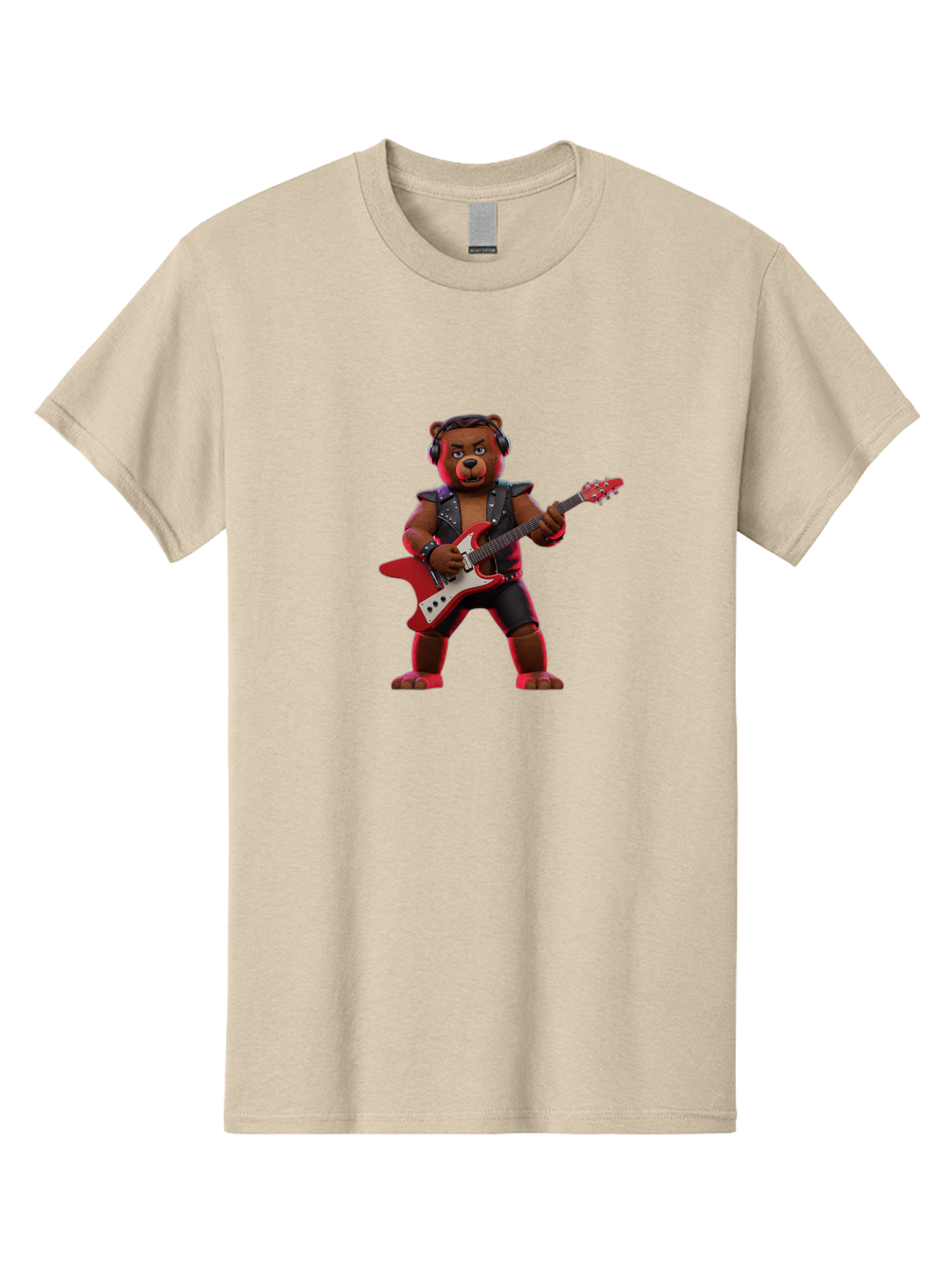 Rockstar-Bear-1 Men'S Graphic Tee, 100% Cotton, Comfortable Casual Summer Wear, Machine Washable, Vintage Camera, Old Camera, Antique Camera, Black Camera, Classic Photography, Photography Equipment, Nostalgic Device, Film Camera, Camera Art Baf484