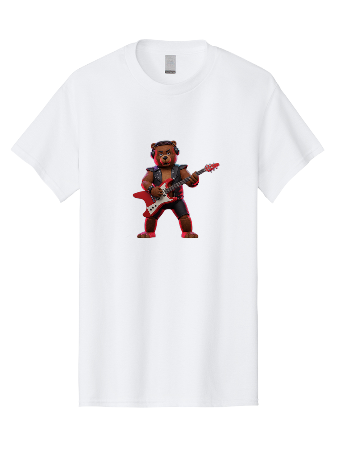 Rockstar-Bear-1 Men'S Graphic Tee, 100% Cotton, Comfortable Casual Summer Wear, Machine Washable, Vintage Camera, Old Camera, Antique Camera, Black Camera, Classic Photography, Photography Equipment, Nostalgic Device, Film Camera, Camera Art Baf484