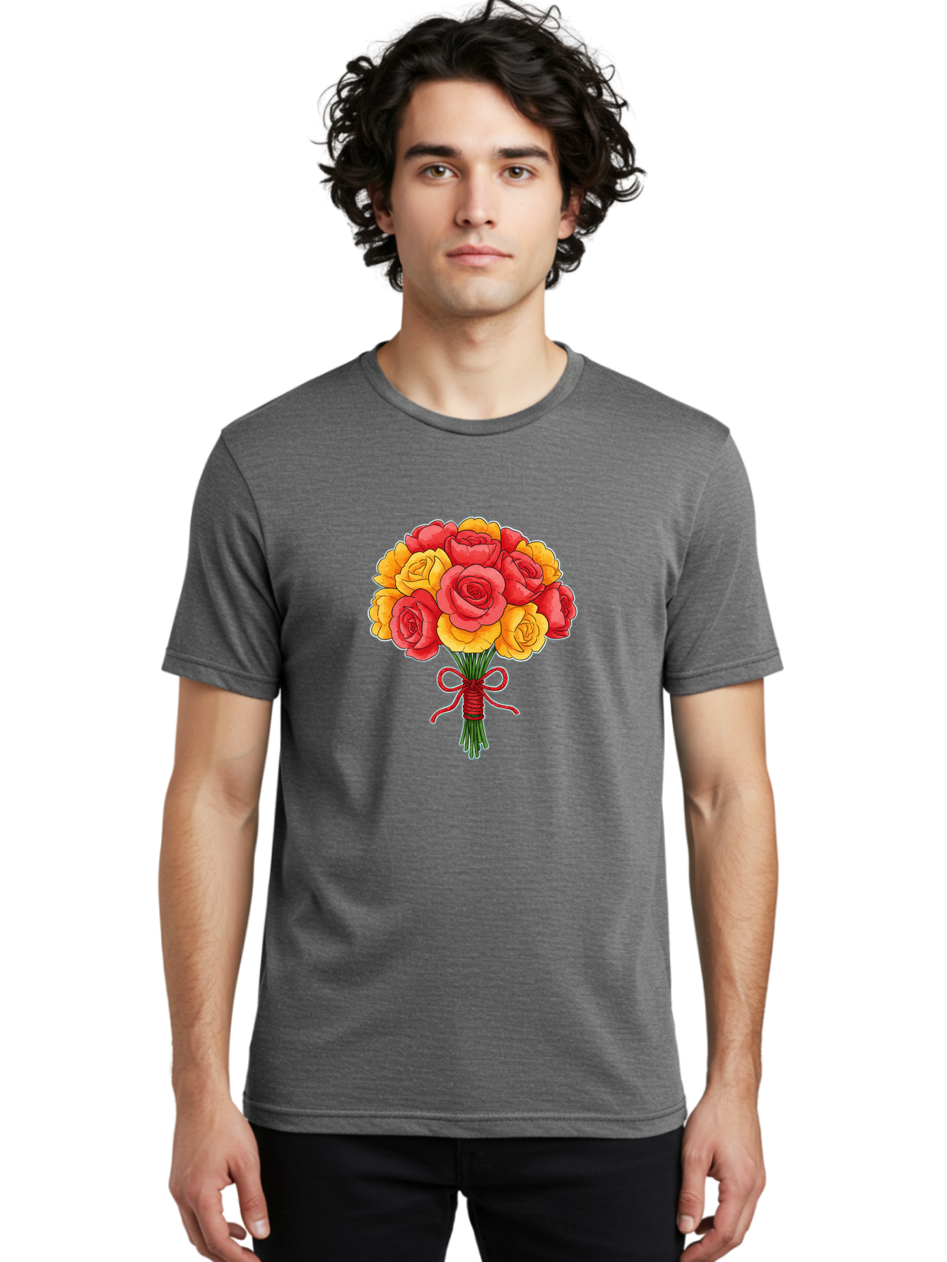 Rose-Bouquet-1 Men'S Graphic Tee, 100% Cotton, Comfortable Casual Summer Wear, Machine Washable, Vintage Camera, Old Camera, Antique Camera, Black Camera, Classic Photography, Photography Equipment, Nostalgic Device, Film Camera, Camera Art Baf487
