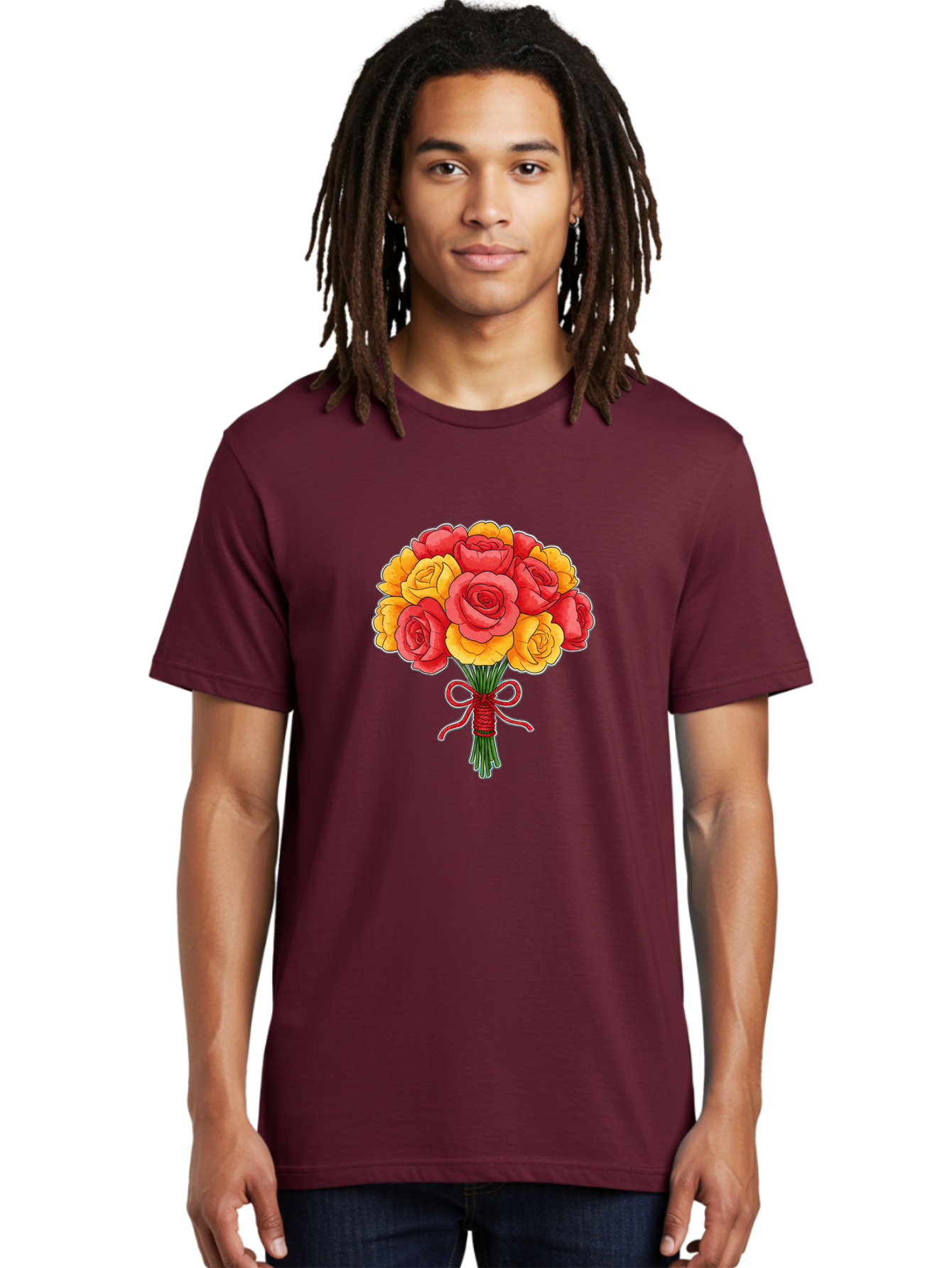 Rose-Bouquet-1 Men'S Graphic Tee, 100% Cotton, Comfortable Casual Summer Wear, Machine Washable, Vintage Camera, Old Camera, Antique Camera, Black Camera, Classic Photography, Photography Equipment, Nostalgic Device, Film Camera, Camera Art Baf487