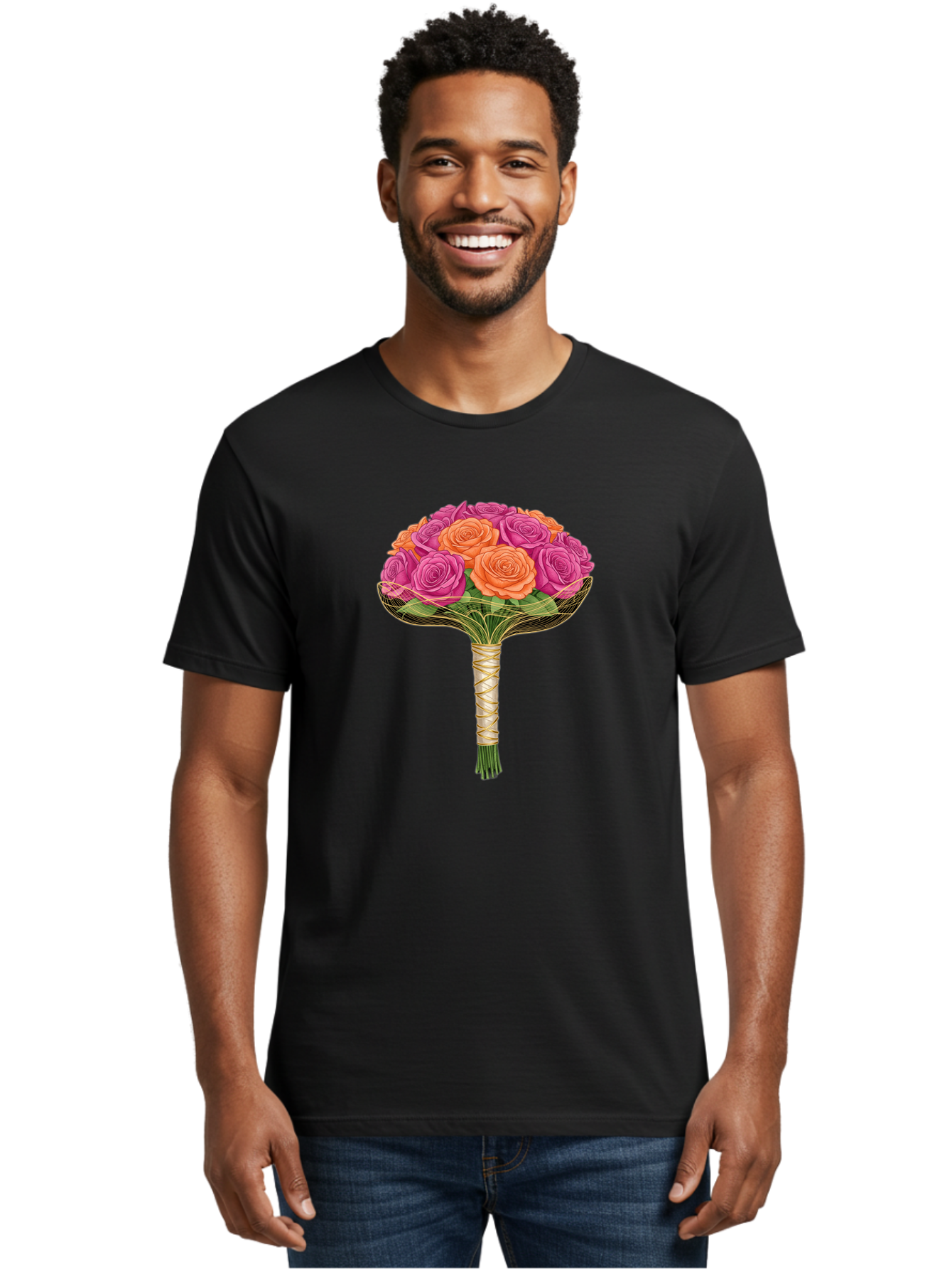 Rose-Bouquet Men'S Graphic Tee, 100% Cotton, Comfortable Casual Summer Wear, Machine Washable, Vintage Camera, Old Camera, Antique Camera, Black Camera, Classic Photography, Photography Equipment, Nostalgic Device, Film Camera, Camera Art Baf488