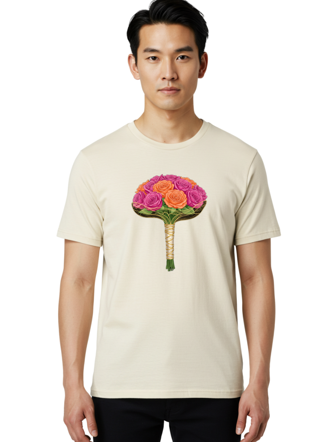 Rose-Bouquet Men'S Graphic Tee, 100% Cotton, Comfortable Casual Summer Wear, Machine Washable, Vintage Camera, Old Camera, Antique Camera, Black Camera, Classic Photography, Photography Equipment, Nostalgic Device, Film Camera, Camera Art Baf488