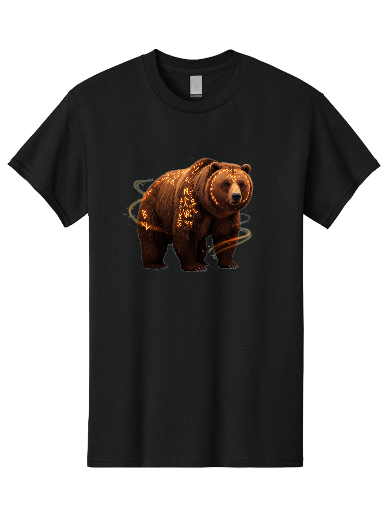 Runic-Bear-1 Men'S Graphic Tee, 100% Cotton, Comfortable Casual Summer Wear, Machine Washable, Vintage Camera, Old Camera, Antique Camera, Black Camera, Classic Photography, Photography Equipment, Nostalgic Device, Film Camera, Camera Art Baf489