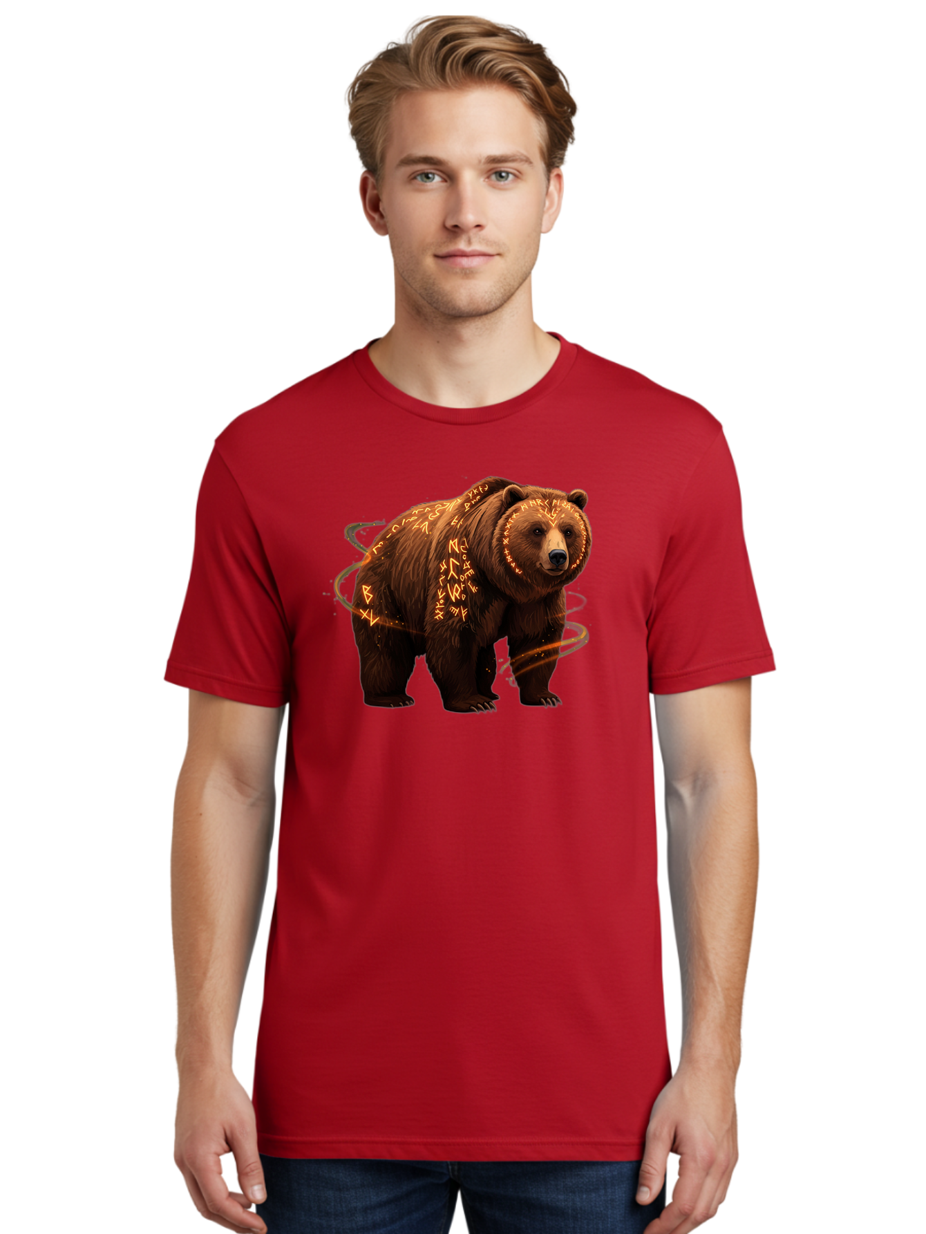 Runic-Bear-1 Men'S Graphic Tee, 100% Cotton, Comfortable Casual Summer Wear, Machine Washable, Vintage Camera, Old Camera, Antique Camera, Black Camera, Classic Photography, Photography Equipment, Nostalgic Device, Film Camera, Camera Art Baf489