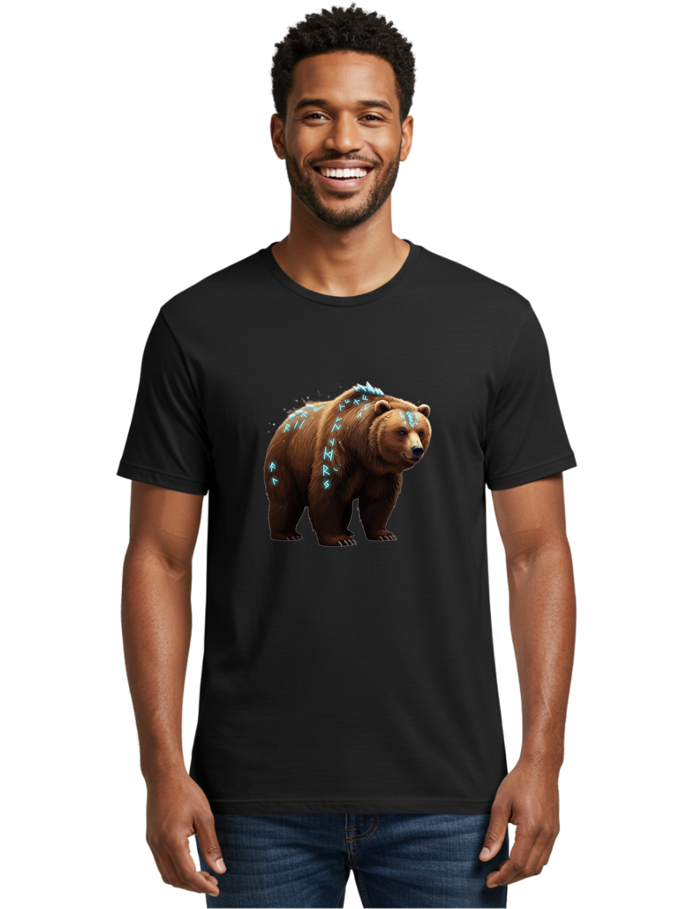 Runic-Bear Men'S Graphic Tee, 100% Cotton, Comfortable Casual Summer Wear, Machine Washable, Vintage Camera, Old Camera, Antique Camera, Black Camera, Classic Photography, Photography Equipment, Nostalgic Device, Film Camera, Camera Art Baf490