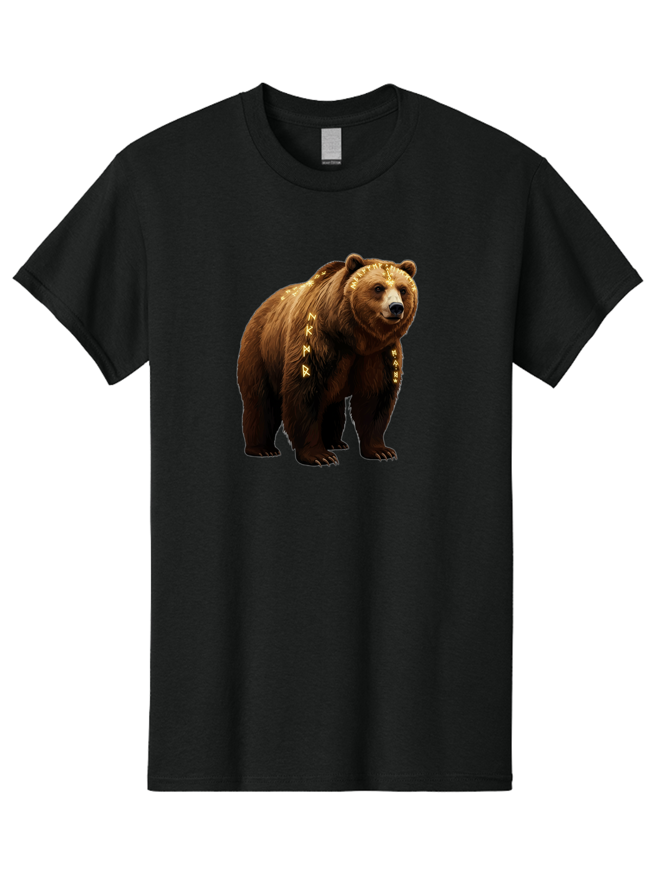 Runic-Brown-Bear Men'S Graphic Tee, 100% Cotton, Comfortable Casual Summer Wear, Machine Washable, Vintage Camera, Old Camera, Antique Camera, Black Camera, Classic Photography, Photography Equipment, Nostalgic Device, Film Camera, Camera Art Baf491