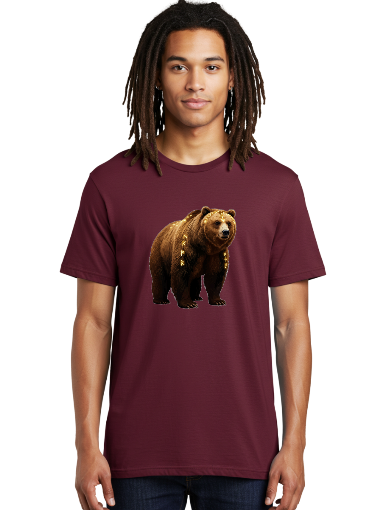 Runic-Brown-Bear Men'S Graphic Tee, 100% Cotton, Comfortable Casual Summer Wear, Machine Washable, Vintage Camera, Old Camera, Antique Camera, Black Camera, Classic Photography, Photography Equipment, Nostalgic Device, Film Camera, Camera Art Baf491
