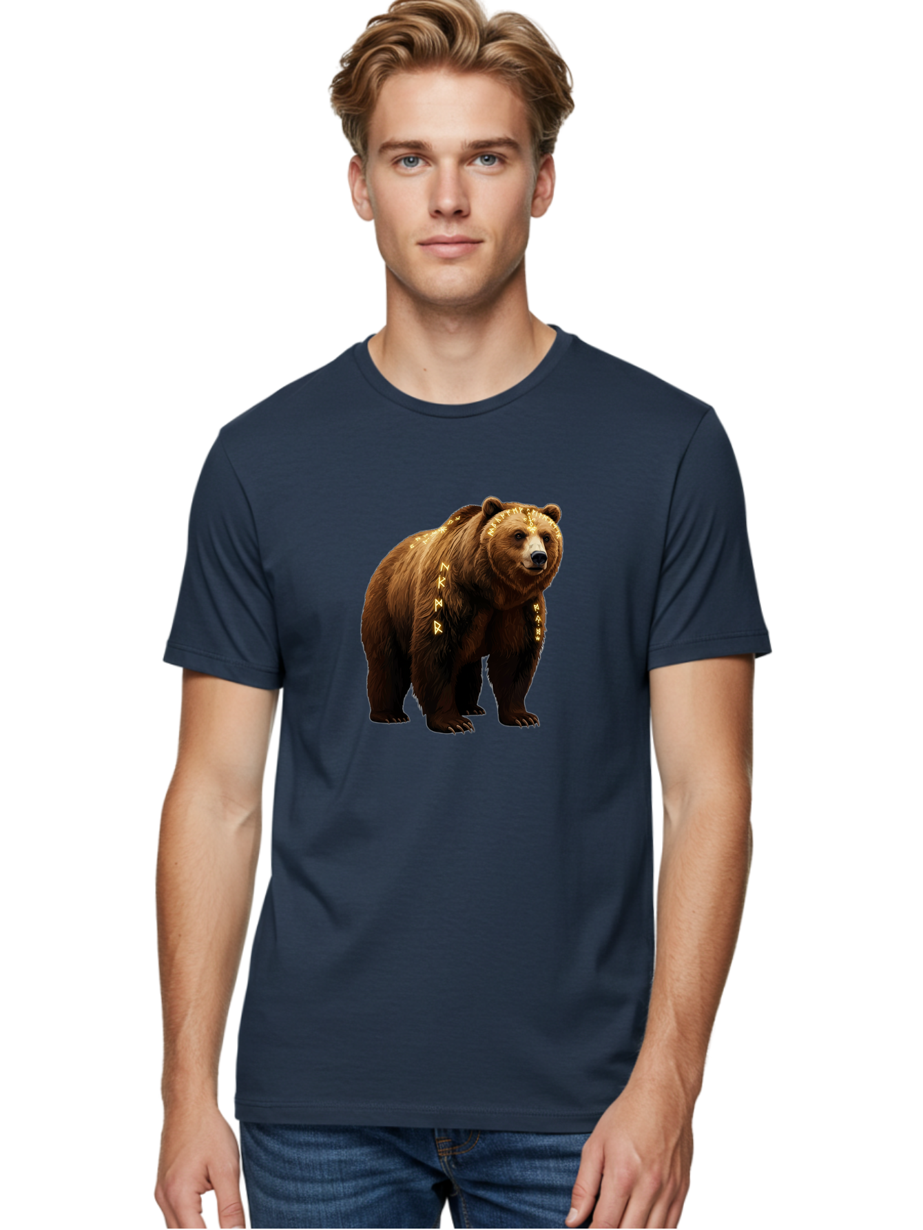 Runic-Brown-Bear Men'S Graphic Tee, 100% Cotton, Comfortable Casual Summer Wear, Machine Washable, Vintage Camera, Old Camera, Antique Camera, Black Camera, Classic Photography, Photography Equipment, Nostalgic Device, Film Camera, Camera Art Baf491