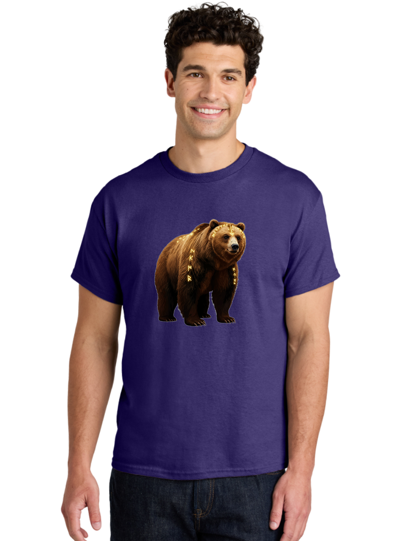 Runic-Brown-Bear Men'S Graphic Tee, 100% Cotton, Comfortable Casual Summer Wear, Machine Washable, Vintage Camera, Old Camera, Antique Camera, Black Camera, Classic Photography, Photography Equipment, Nostalgic Device, Film Camera, Camera Art Baf491