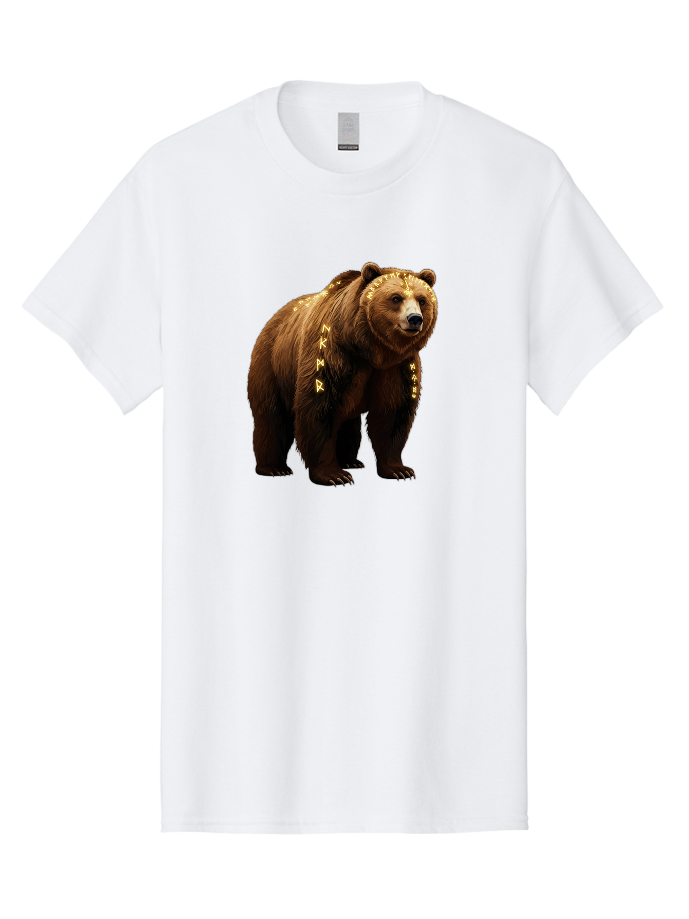 Runic-Brown-Bear Men'S Graphic Tee, 100% Cotton, Comfortable Casual Summer Wear, Machine Washable, Vintage Camera, Old Camera, Antique Camera, Black Camera, Classic Photography, Photography Equipment, Nostalgic Device, Film Camera, Camera Art Baf491