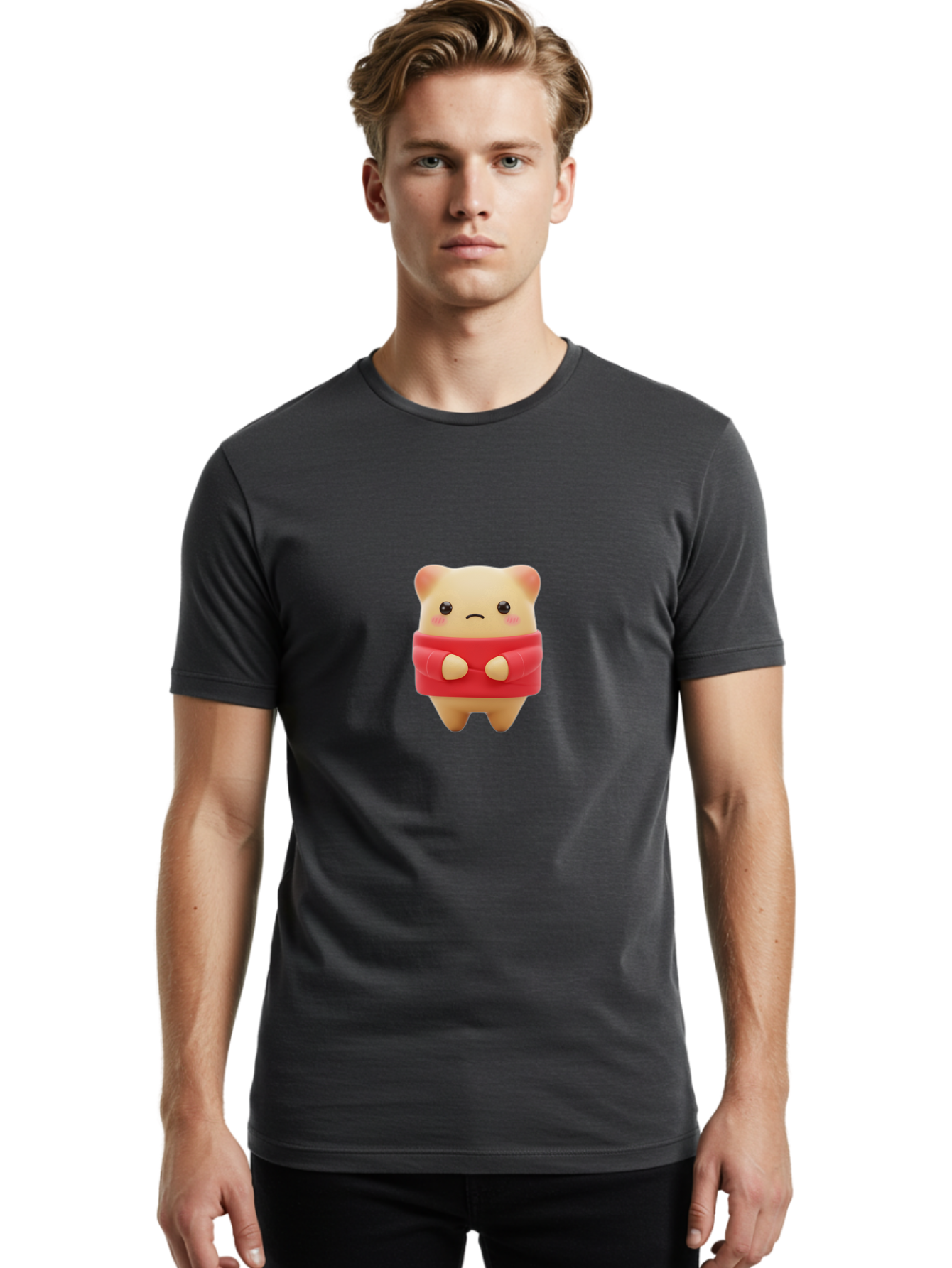 Sad-Cat-Figurine Men'S Graphic Tee, 100% Cotton, Comfortable Casual Summer Wear, Machine Washable, Vintage Camera, Old Camera, Antique Camera, Black Camera, Classic Photography, Photography Equipment, Nostalgic Device, Film Camera, Camera Art Baf494