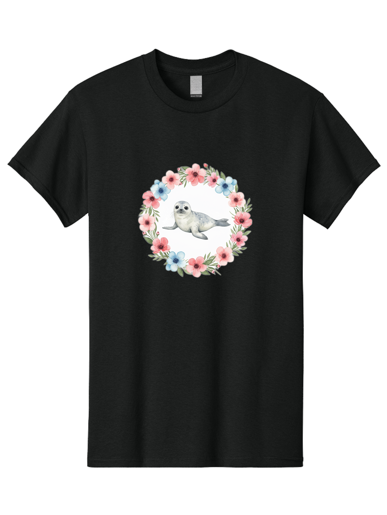 Seal-Floral-Wreath Men'S Graphic Tee, 100% Cotton, Comfortable Casual Summer Wear, Machine Washable, Vintage Camera, Old Camera, Antique Camera, Black Camera, Classic Photography, Photography Equipment, Nostalgic Device, Film Camera, Baf501