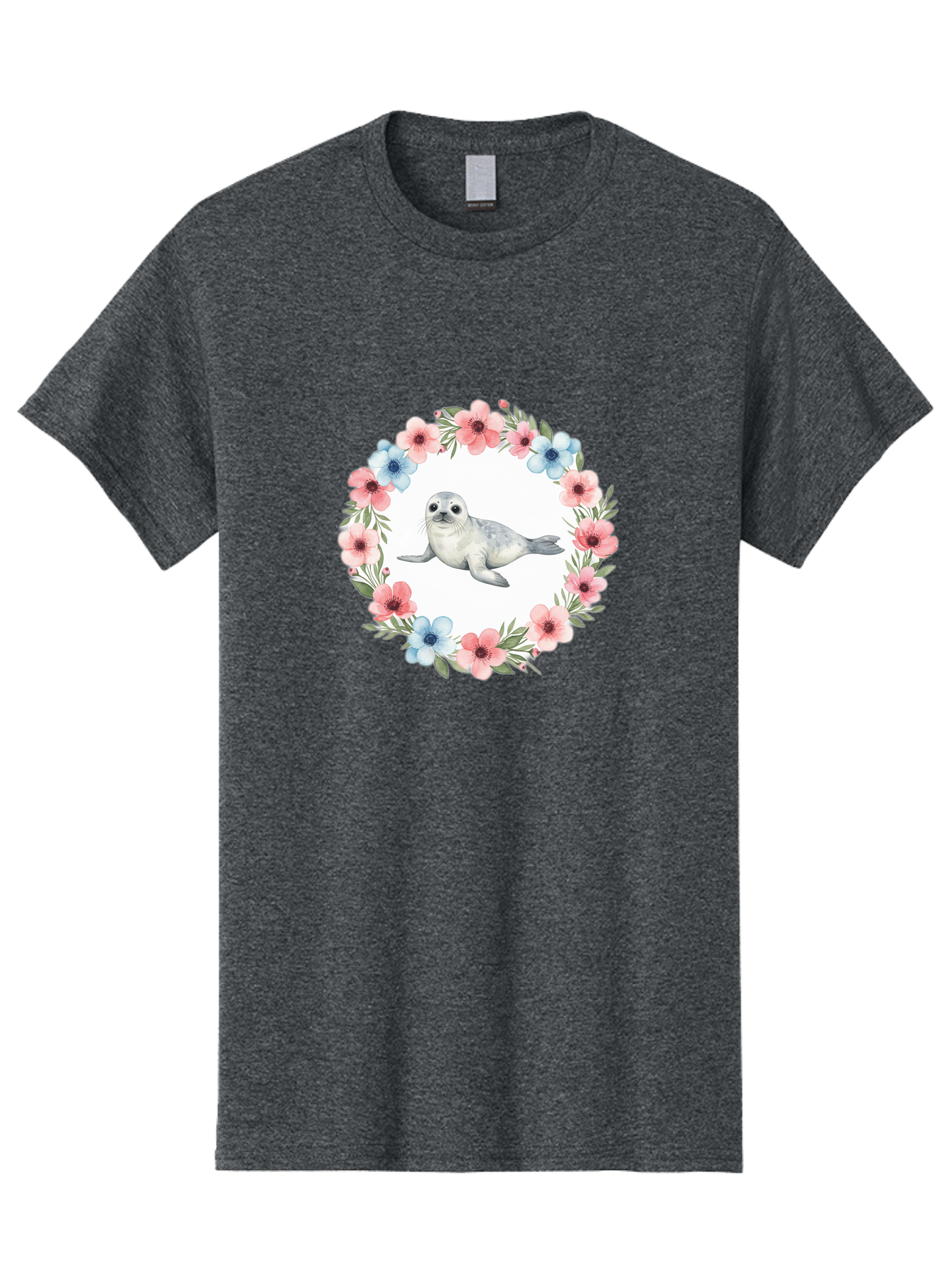 Seal-Floral-Wreath Men'S Graphic Tee, 100% Cotton, Comfortable Casual Summer Wear, Machine Washable, Vintage Camera, Old Camera, Antique Camera, Black Camera, Classic Photography, Photography Equipment, Nostalgic Device, Film Camera, Baf501