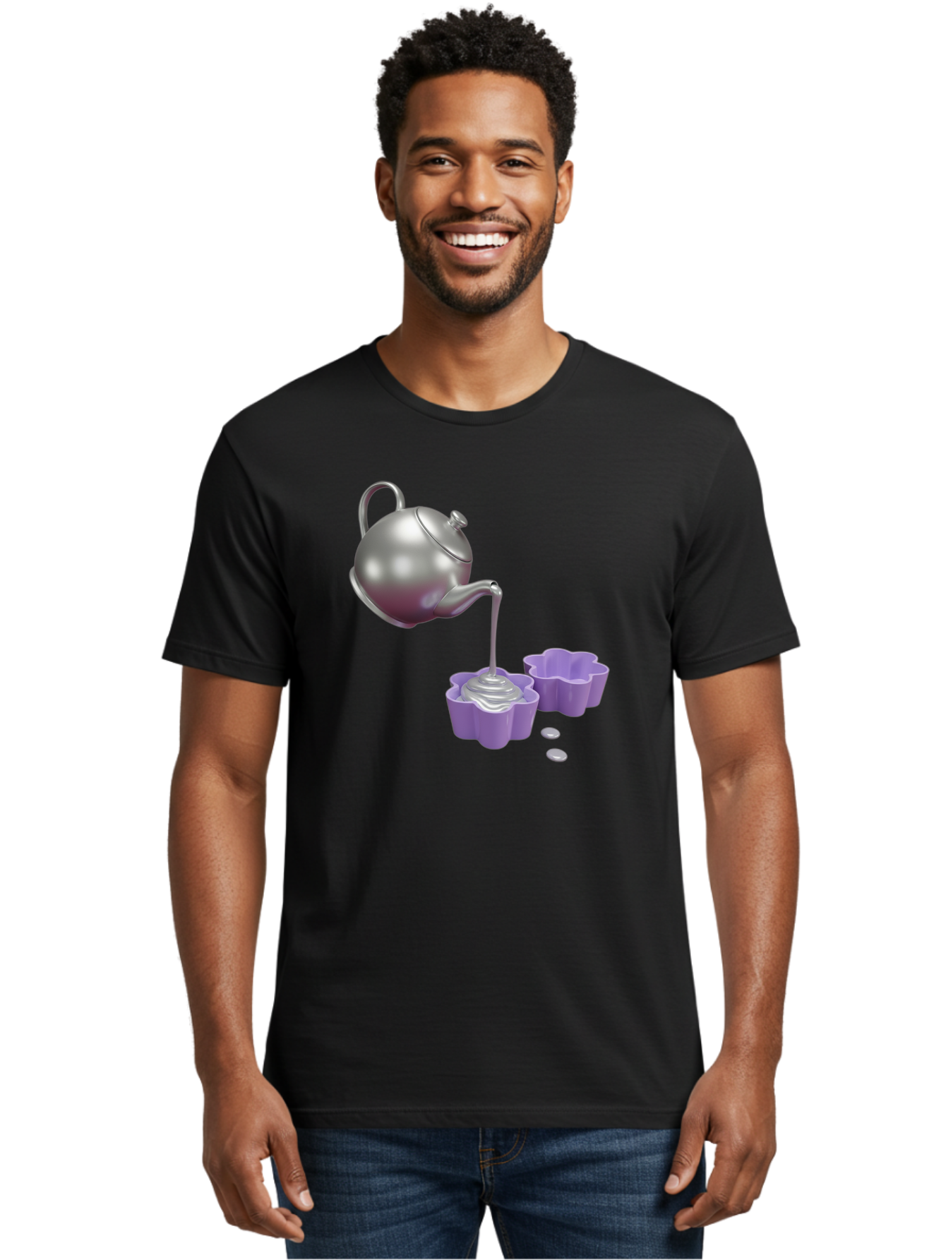 Silver-Teapot-Pouring Men'S Graphic Tee, 100% Cotton, Comfortable Casual Summer Wear, Machine Washable, Vintage Camera, Old Camera, Antique Camera, Black Camera, Classic Photography, Photography Equipment, Nostalgic Device, Film Camera, Baf506