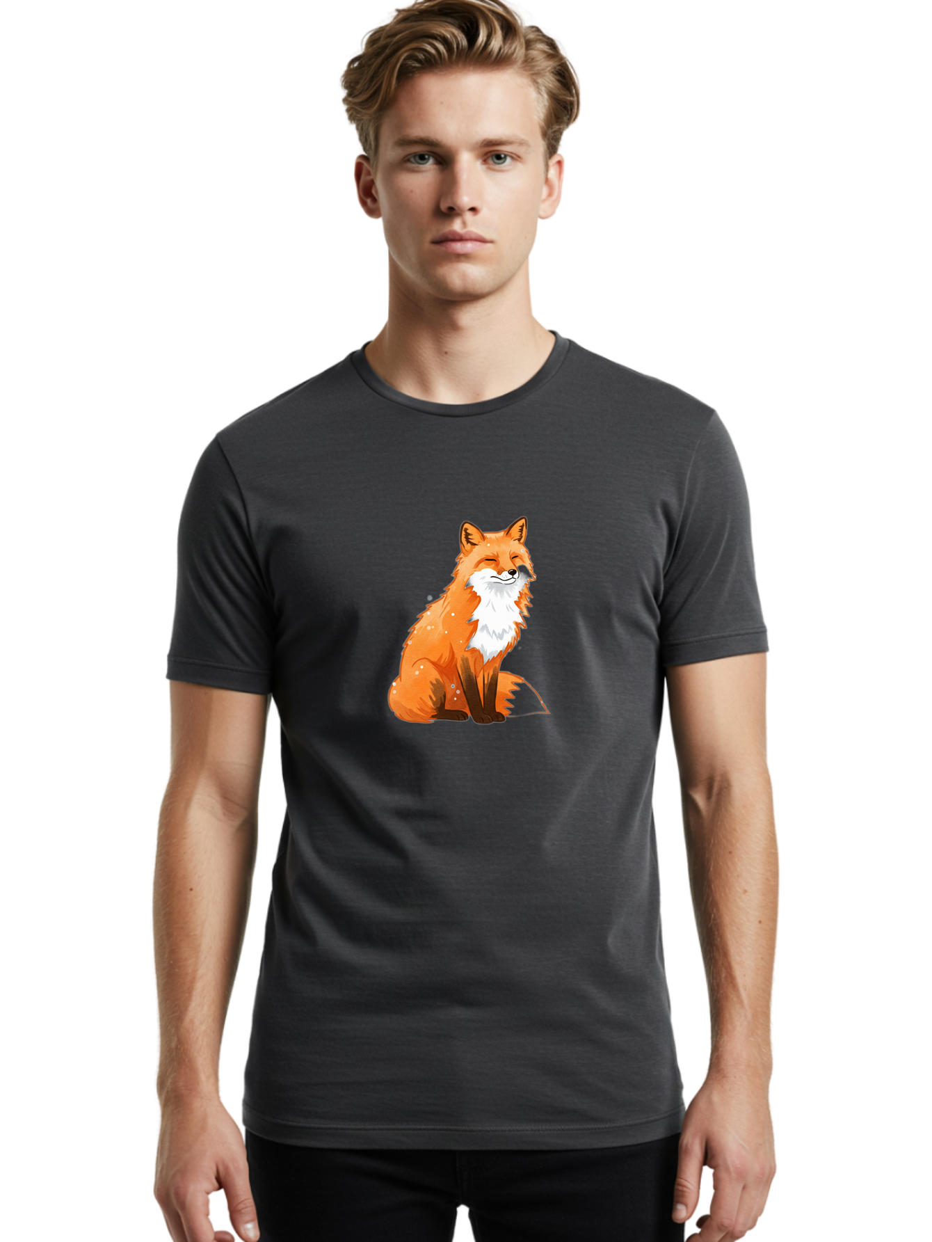 Sitting-Fox Men'S Graphic Tee, 100% Cotton, Comfortable Casual Summer Wear, Machine Washable, Vintage Camera, Old Camera, Antique Camera, Black Camera, Classic Photography, Photography Equipment, Nostalgic Device, Film Camera, Camera Art Baf507