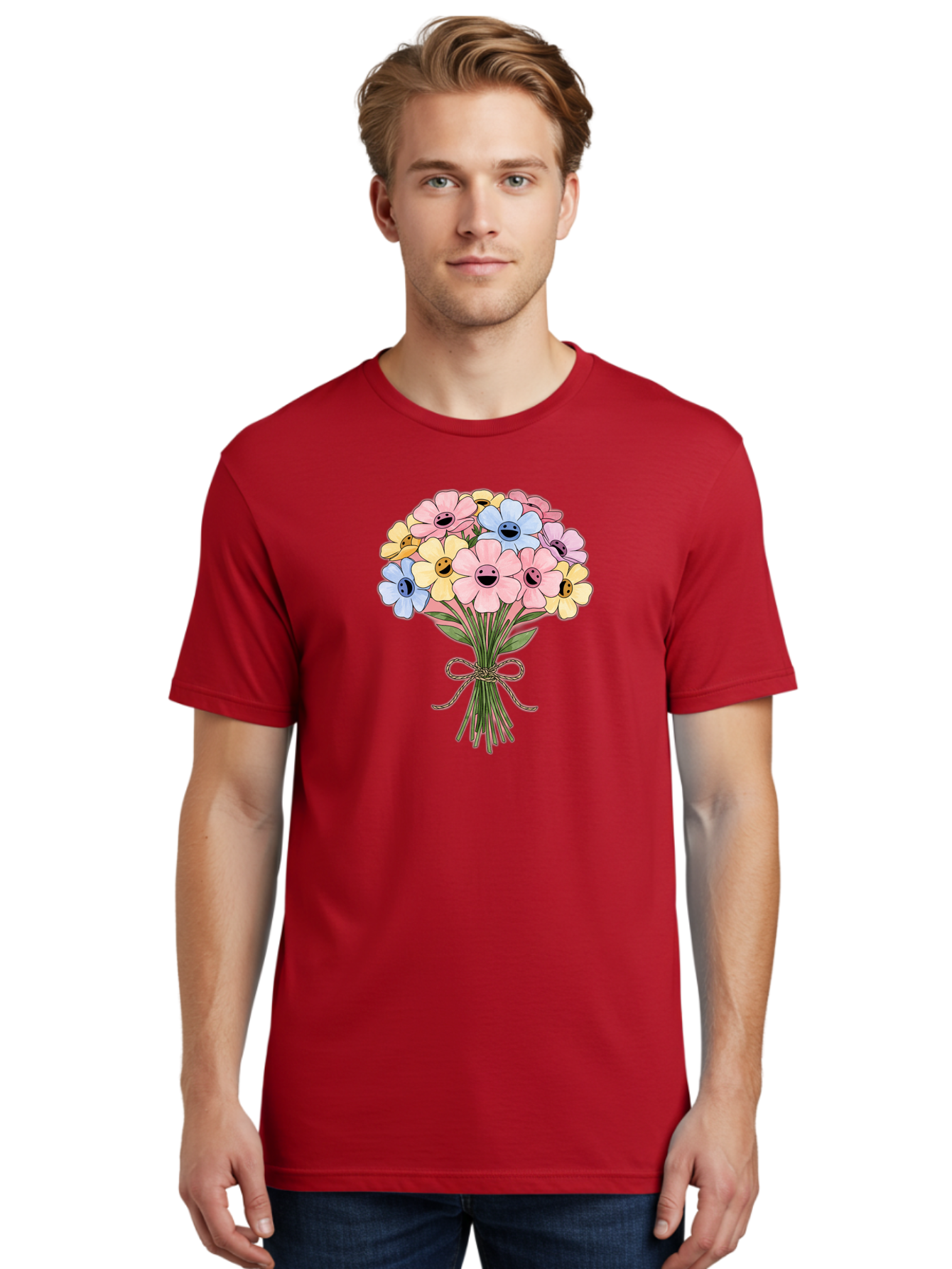 Smiley-Flower-Bouquet Men'S Graphic Tee, 100% Cotton, Comfortable Casual Summer Wear, Machine Washable, Vintage Camera, Old Camera, Antique Camera, Black Camera, Classic Photography, Photography Equipment, Nostalgic Device, Film Camera, Baf517