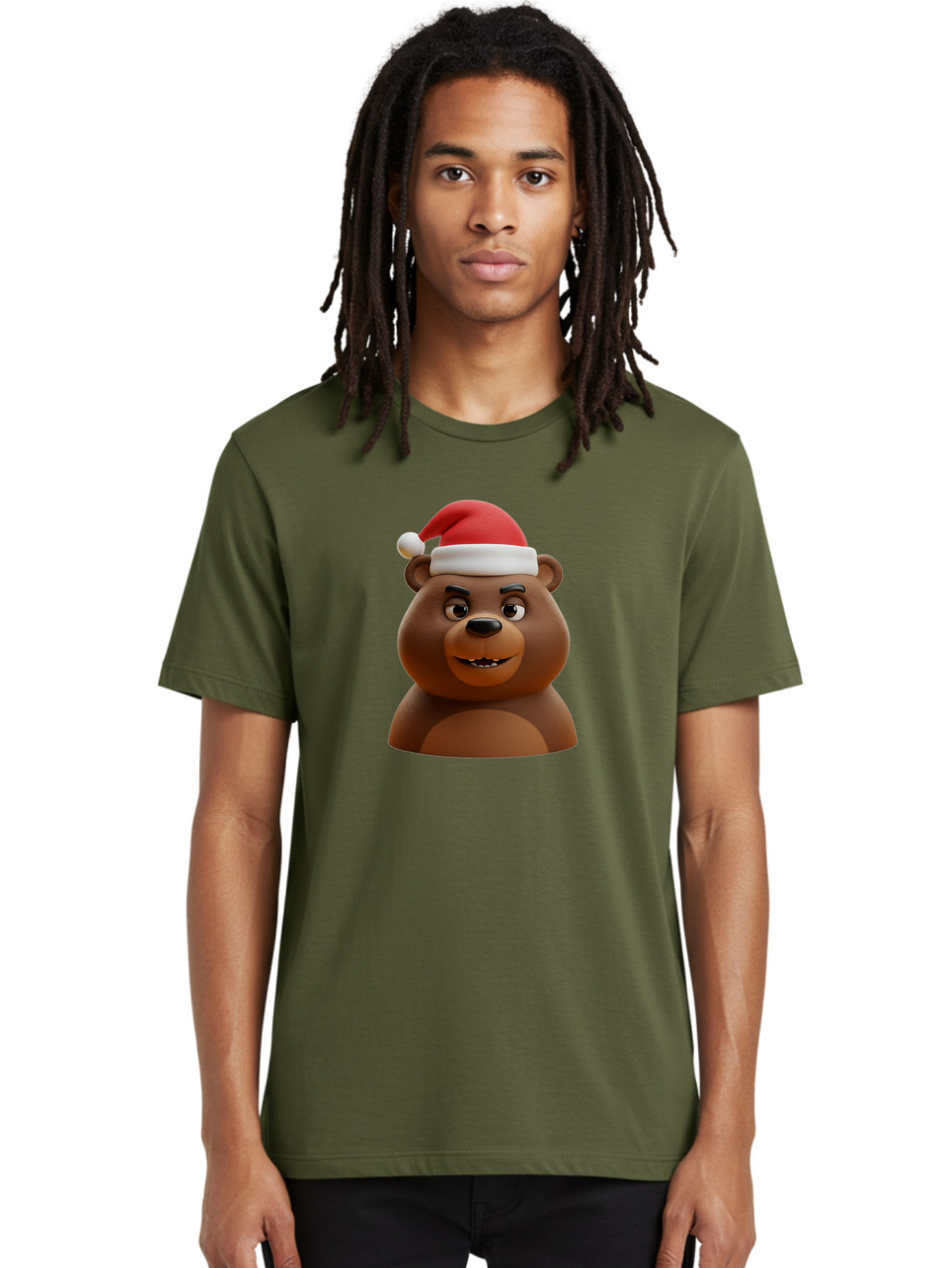 Smiling-Bear-Santa-Hat Men'S Graphic Tee, 100% Cotton, Comfortable Casual Summer Wear, Machine Washable, Vintage Camera, Old Camera, Antique Camera, Black Camera, Classic Photography, Photography Equipment, Nostalgic Device, Film Camera, Baf518