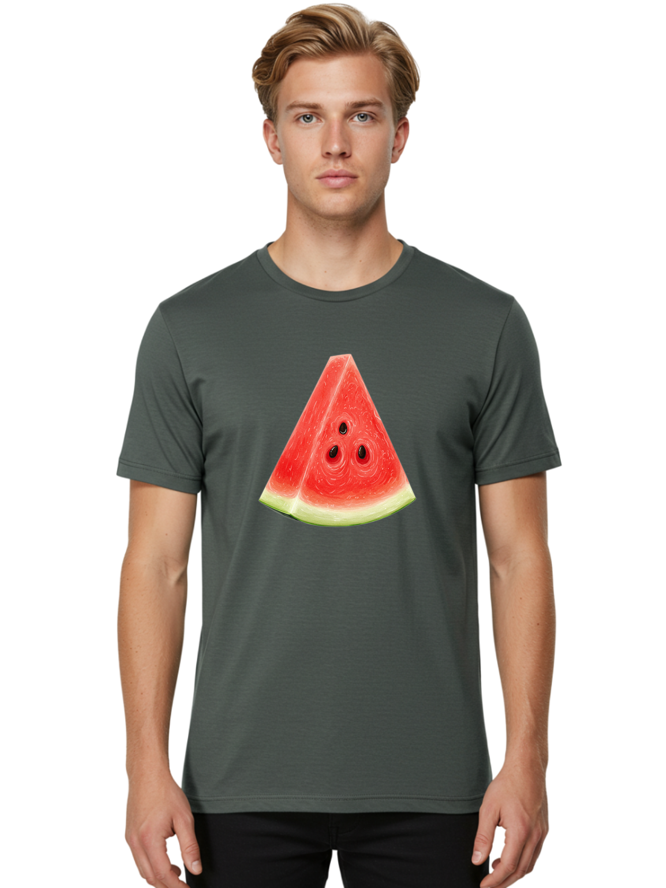 Smiling-Watermelon-Slice Men'S Graphic Tee, 100% Cotton, Comfortable Casual Summer Wear, Machine Washable, Vintage Camera, Old Camera, Antique Camera, Black Camera, Classic Photography, Photography Equipment, Nostalgic Device, Film Camera, Baf525