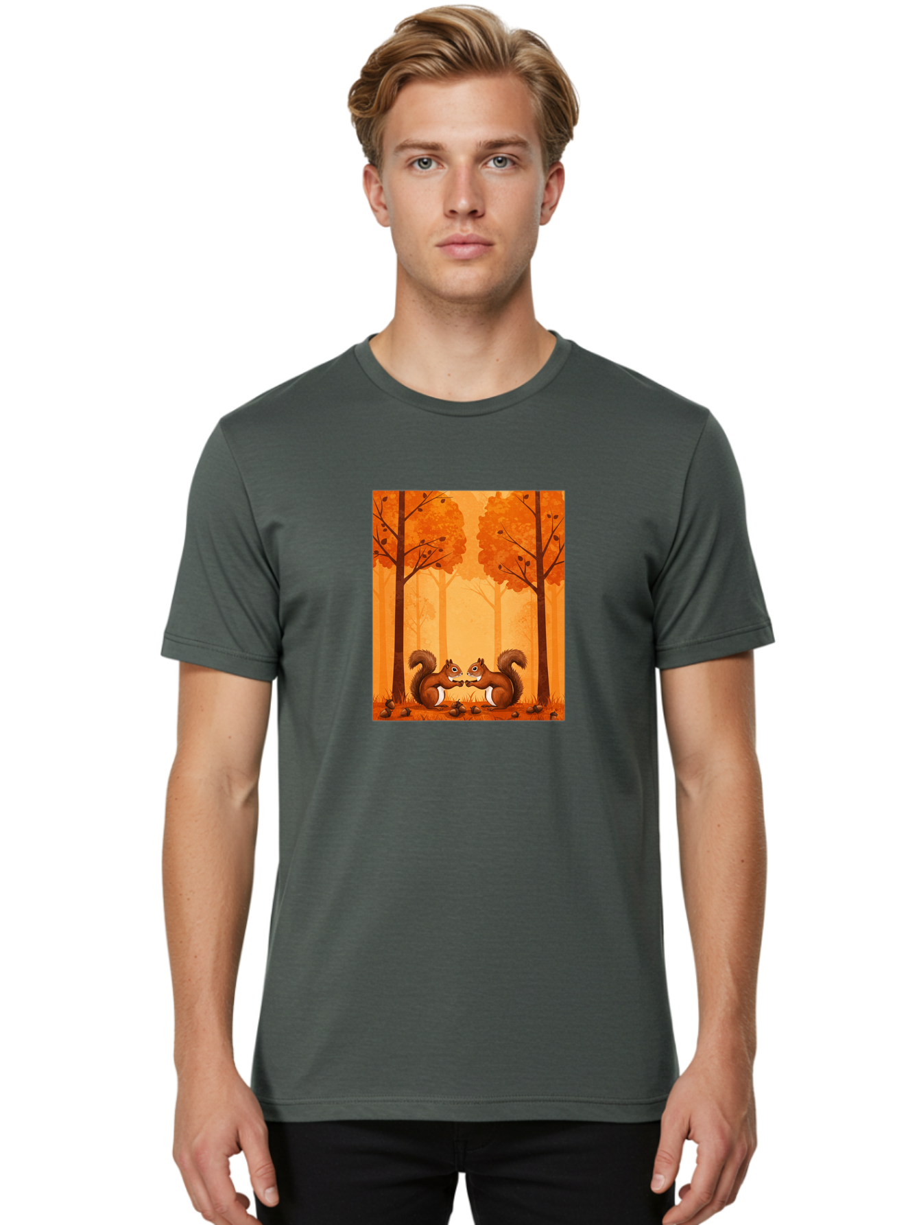 Squirrels-In-Forest Men'S Graphic Tee, 100% Cotton, Comfortable Casual Summer Wear, Machine Washable, Vintage Camera, Old Camera, Antique Camera, Black Camera, Classic Photography, Photography Equipment, Nostalgic Device, Film Camera, Baf539