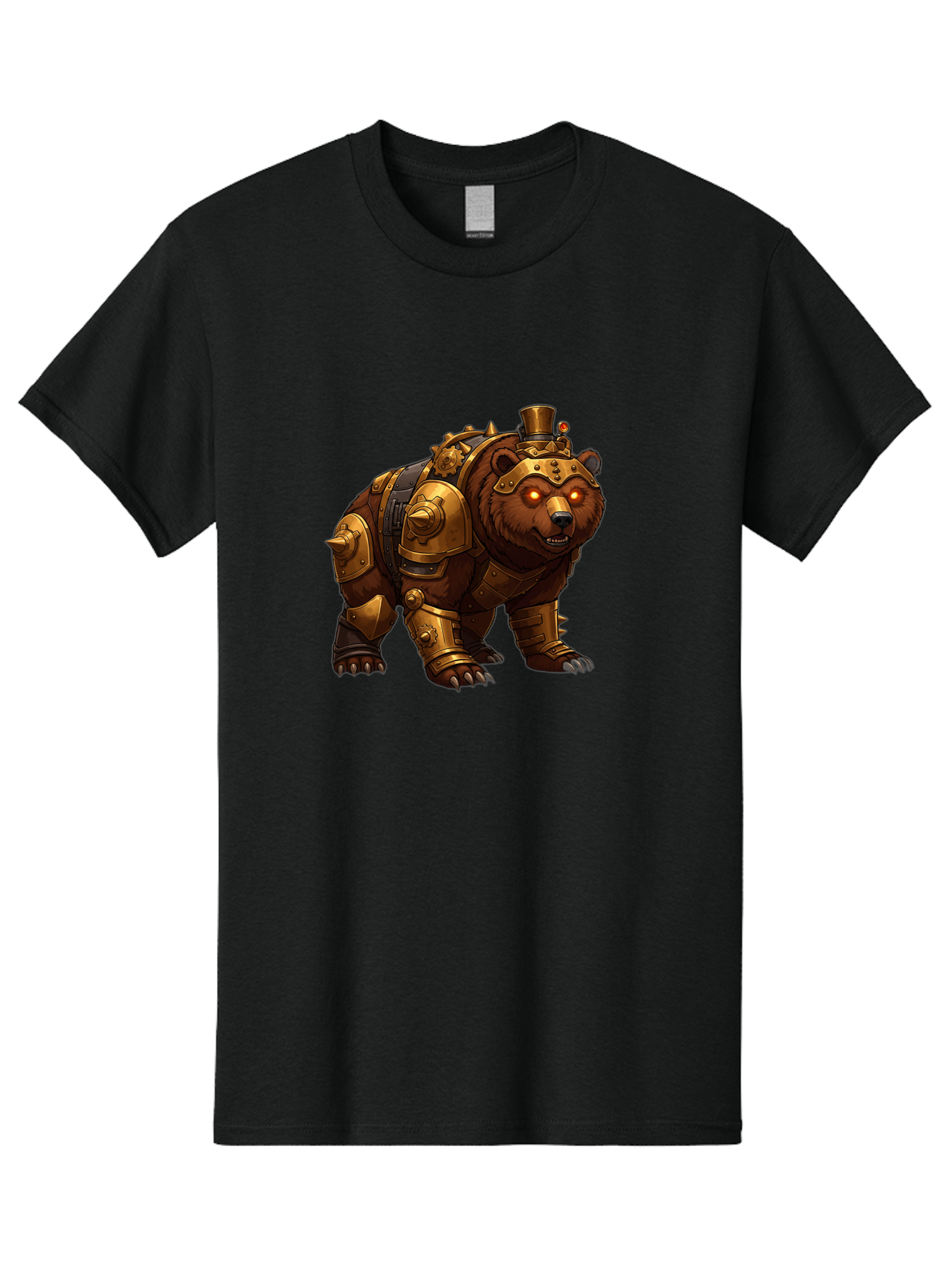 Steampunk-Bear-1 Men'S Graphic Tee, 100% Cotton, Comfortable Casual Summer Wear, Machine Washable, Vintage Camera, Old Camera, Antique Camera, Black Camera, Classic Photography, Photography Equipment, Nostalgic Device, Film Camera, Camera Art Baf545