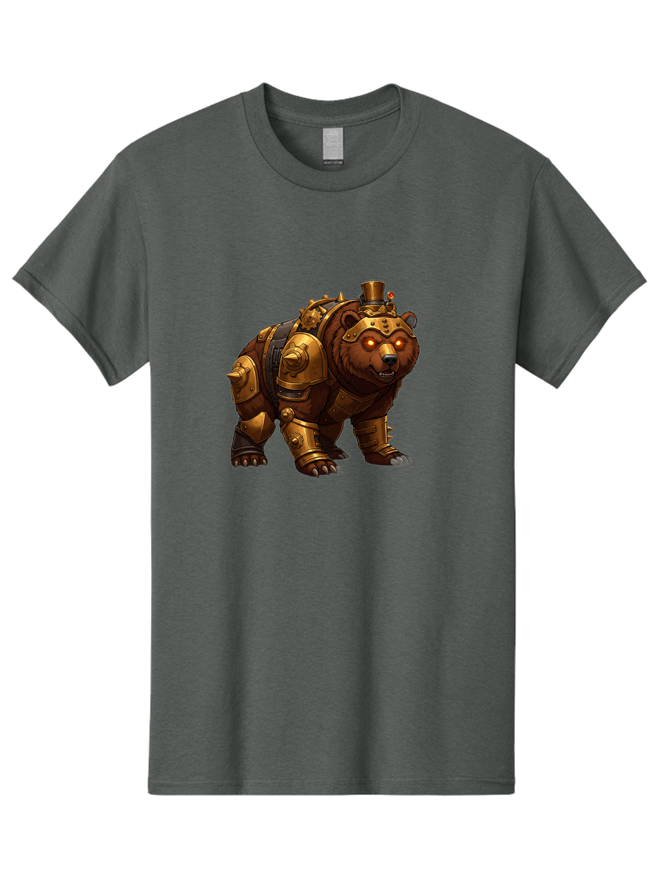 Steampunk-Bear-1 Men'S Graphic Tee, 100% Cotton, Comfortable Casual Summer Wear, Machine Washable, Vintage Camera, Old Camera, Antique Camera, Black Camera, Classic Photography, Photography Equipment, Nostalgic Device, Film Camera, Camera Art Baf545