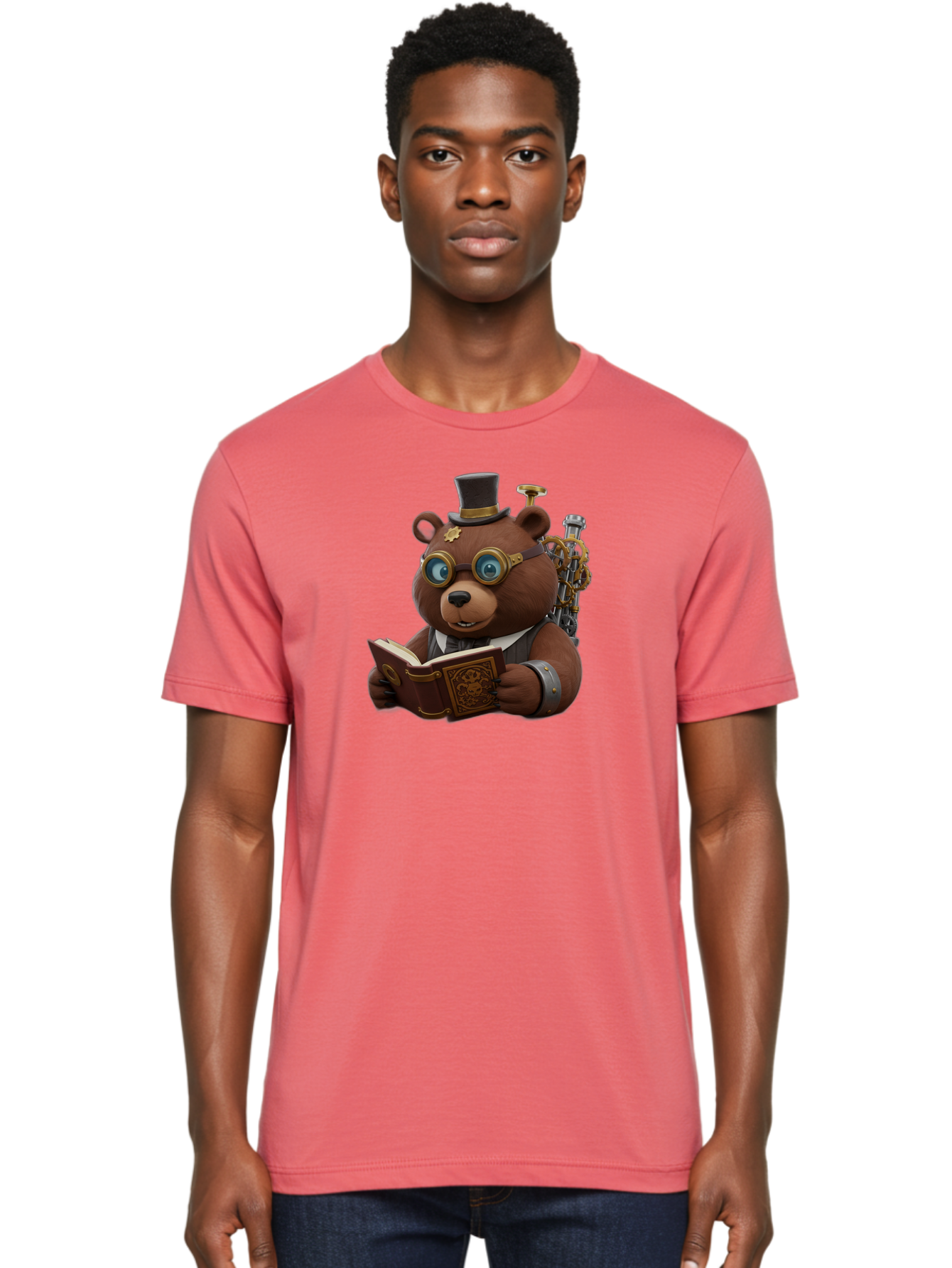 Steampunk-Bear Men'S Graphic Tee, 100% Cotton, Comfortable Casual Summer Wear, Machine Washable, Vintage Camera, Old Camera, Antique Camera, Black Camera, Classic Photography, Photography Equipment, Nostalgic Device, Film Camera, Camera Art Baf546