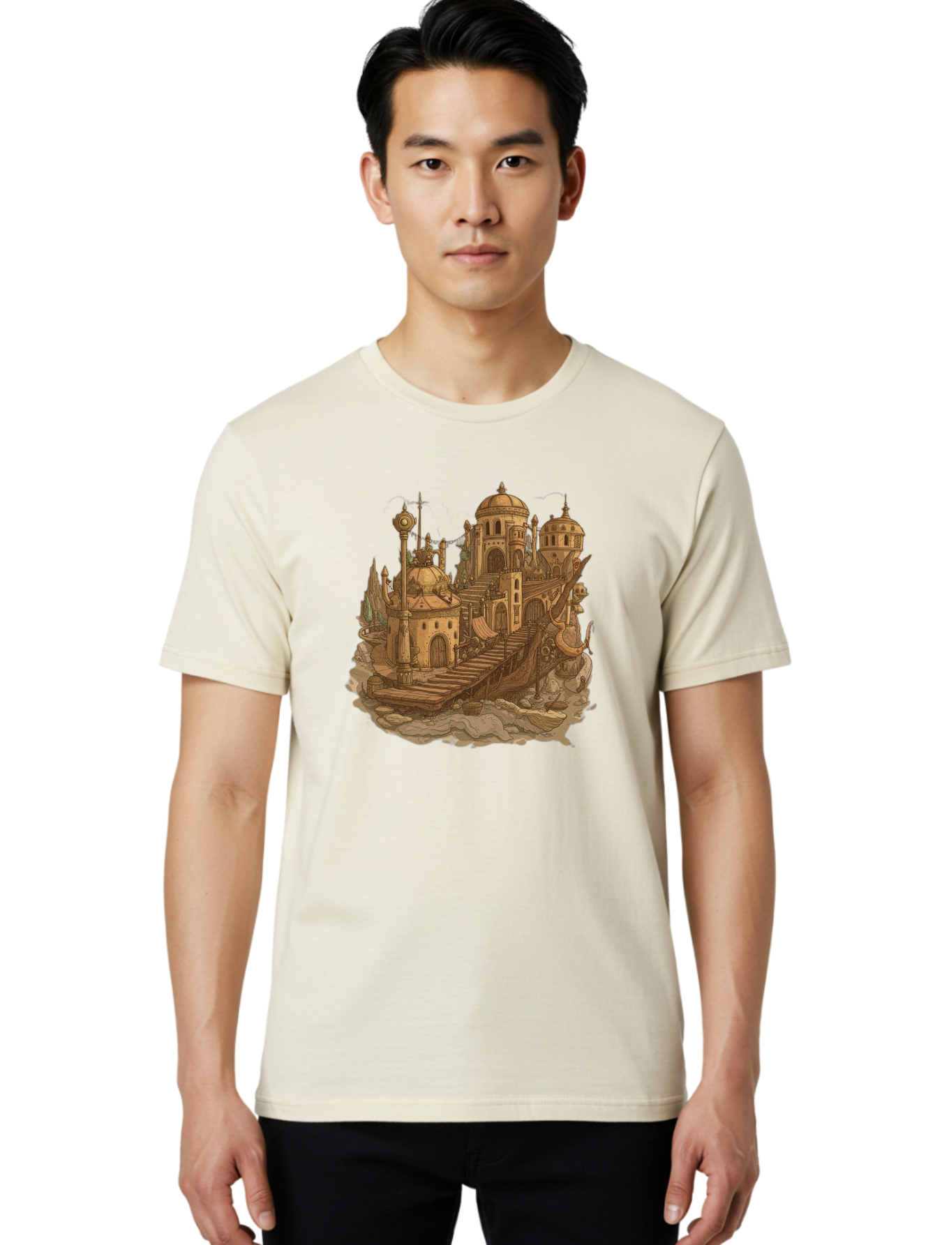 Steampunk-Castle Men'S Graphic Tee, 100% Cotton, Comfortable Casual Summer Wear, Machine Washable, Vintage Camera, Old Camera, Antique Camera, Black Camera, Classic Photography, Photography Equipment, Nostalgic Device, Film Camera, Camera Art Baf548