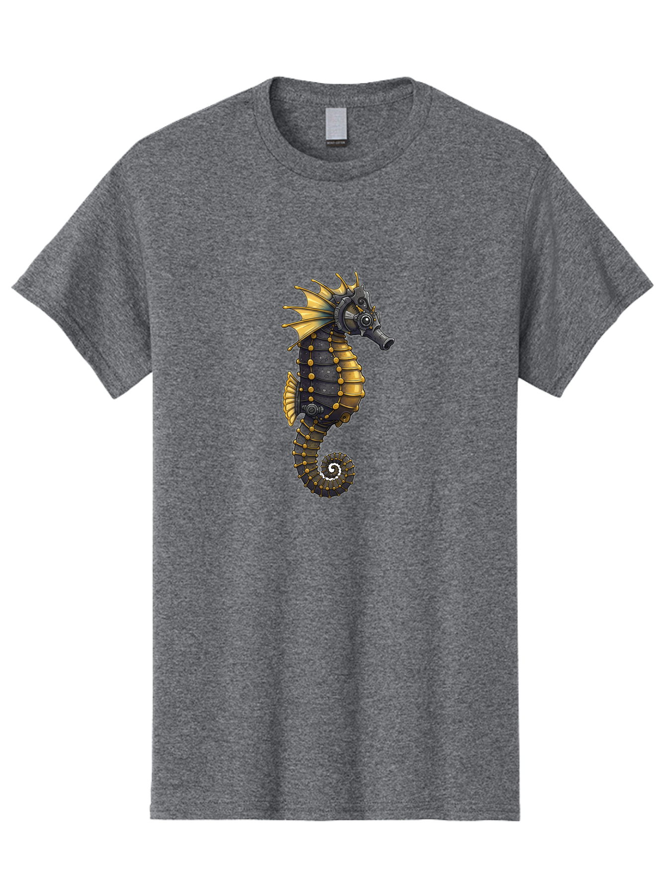 Steampunk-Seahorse Men'S Graphic Tee, 100% Cotton, Comfortable Casual Summer Wear, Machine Washable, Vintage Camera, Old Camera, Antique Camera, Black Camera, Classic Photography, Photography Equipment, Nostalgic Device, Film Camera, Baf550