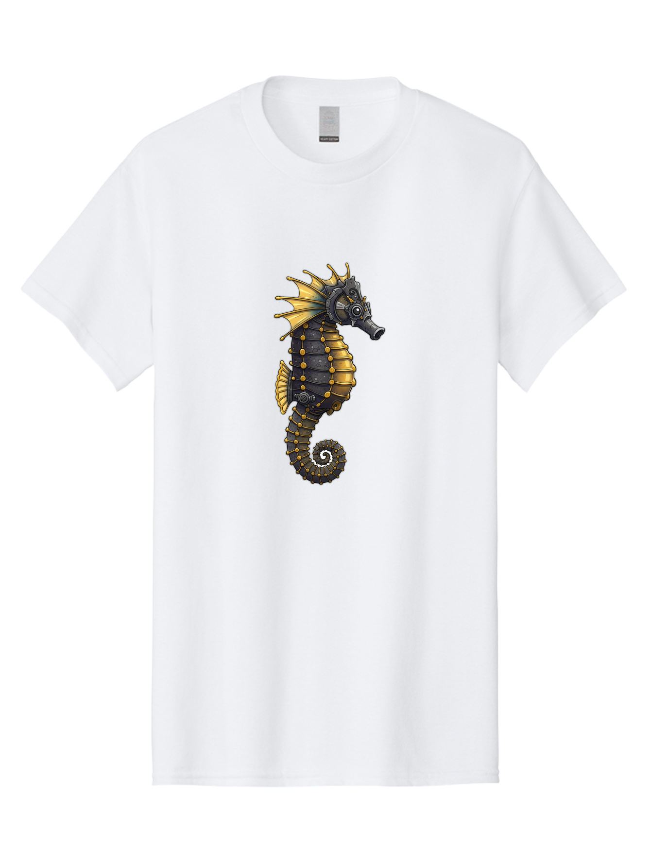 Steampunk-Seahorse Men'S Graphic Tee, 100% Cotton, Comfortable Casual Summer Wear, Machine Washable, Vintage Camera, Old Camera, Antique Camera, Black Camera, Classic Photography, Photography Equipment, Nostalgic Device, Film Camera, Baf550