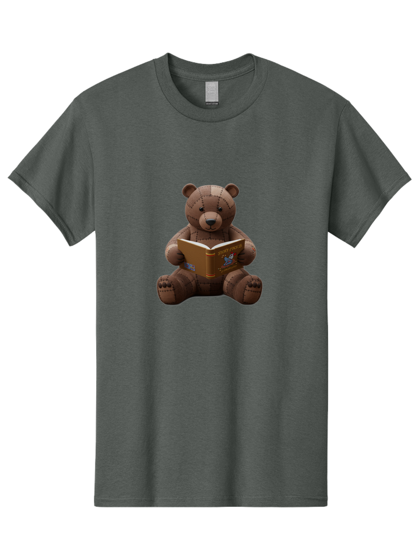 Stitched-Teddy-Bear-Reading-Story-Pockets Men'S Graphic Tee, 100% Cotton, Comfortable Casual Summer Wear, Machine Washable, Vintage Camera, Old Camera, Antique Camera, Black Camera, Classic Photography, Photography Equipment, Nostalgic Device, Baf552