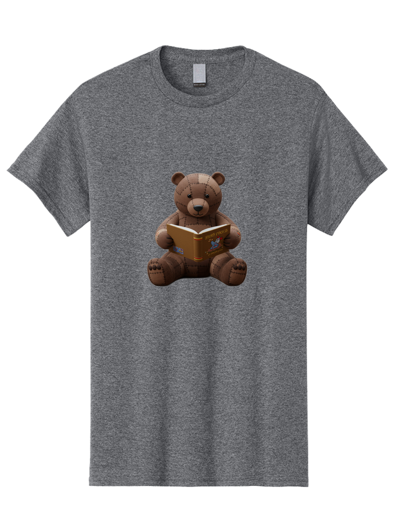 Stitched-Teddy-Bear-Reading-Story-Pockets Men'S Graphic Tee, 100% Cotton, Comfortable Casual Summer Wear, Machine Washable, Vintage Camera, Old Camera, Antique Camera, Black Camera, Classic Photography, Photography Equipment, Nostalgic Device, Baf552