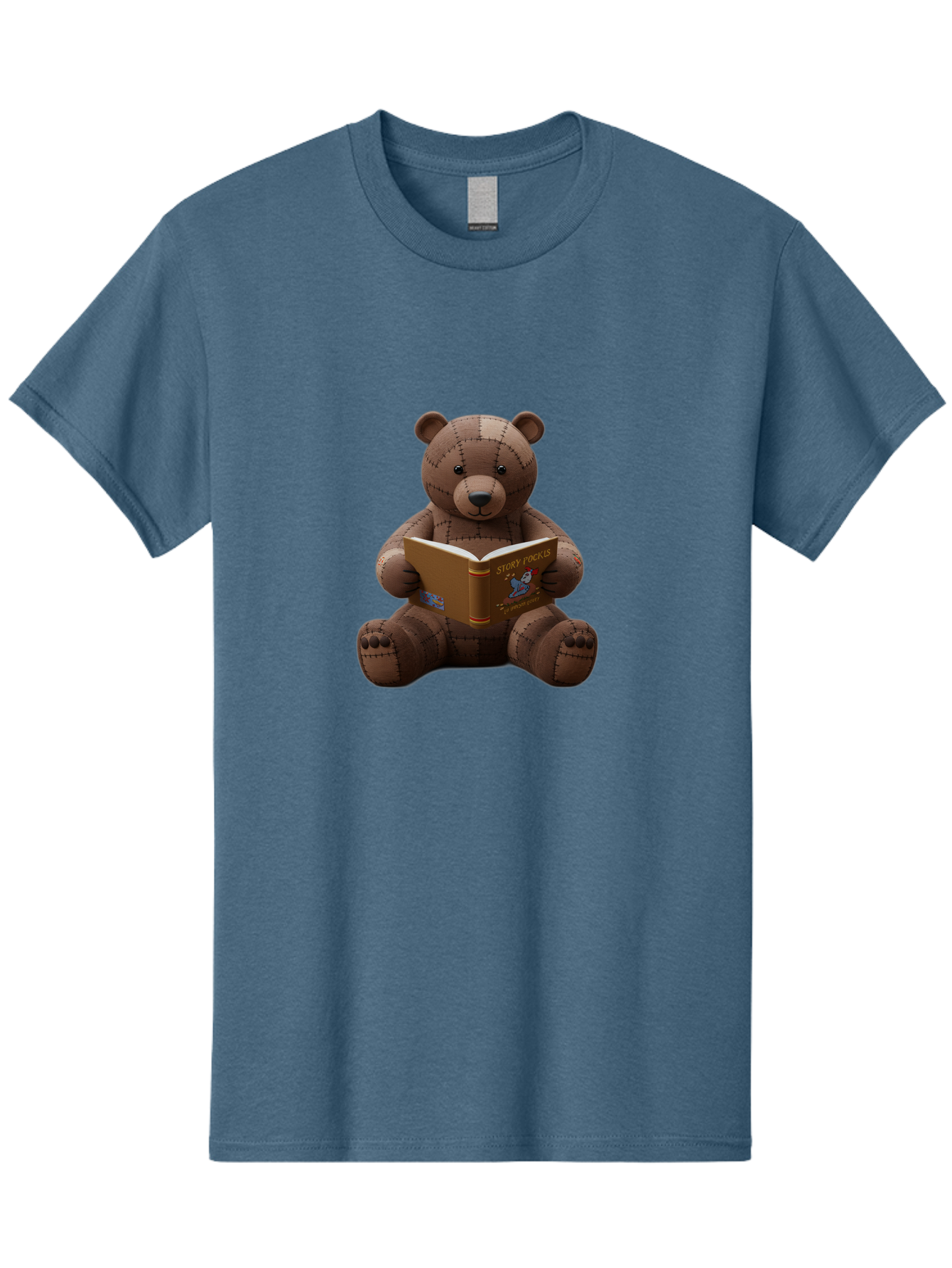 Stitched-Teddy-Bear-Reading-Story-Pockets Men'S Graphic Tee, 100% Cotton, Comfortable Casual Summer Wear, Machine Washable, Vintage Camera, Old Camera, Antique Camera, Black Camera, Classic Photography, Photography Equipment, Nostalgic Device, Baf552