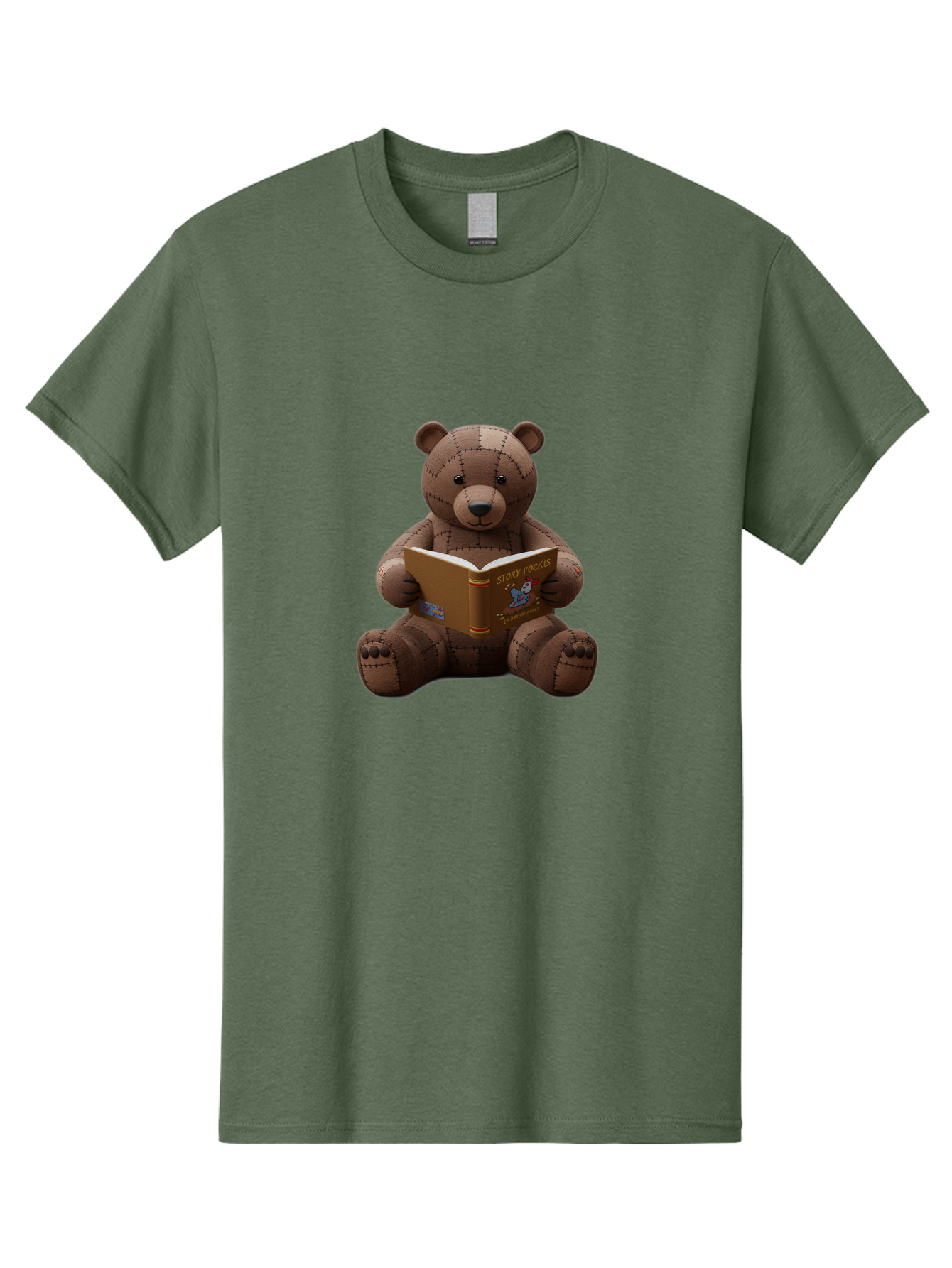 Stitched-Teddy-Bear-Reading-Story-Pockets Men'S Graphic Tee, 100% Cotton, Comfortable Casual Summer Wear, Machine Washable, Vintage Camera, Old Camera, Antique Camera, Black Camera, Classic Photography, Photography Equipment, Nostalgic Device, Baf552