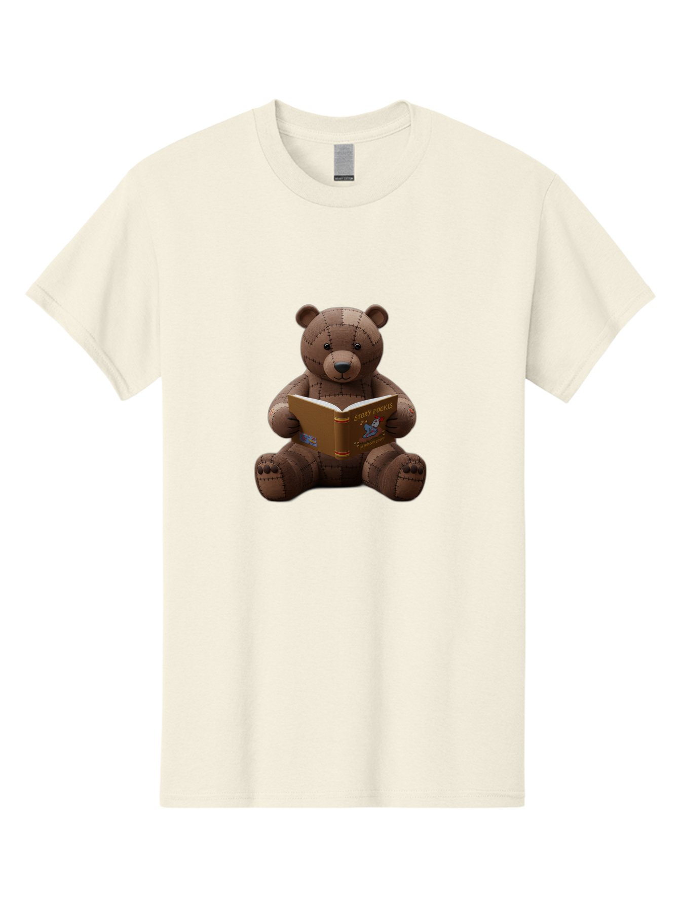 Stitched-Teddy-Bear-Reading-Story-Pockets Men'S Graphic Tee, 100% Cotton, Comfortable Casual Summer Wear, Machine Washable, Vintage Camera, Old Camera, Antique Camera, Black Camera, Classic Photography, Photography Equipment, Nostalgic Device, Baf552