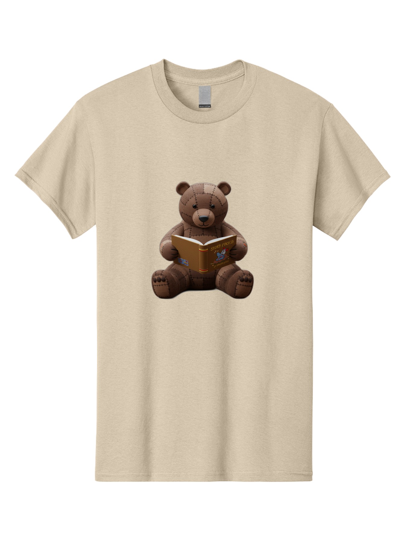 Stitched-Teddy-Bear-Reading-Story-Pockets Men'S Graphic Tee, 100% Cotton, Comfortable Casual Summer Wear, Machine Washable, Vintage Camera, Old Camera, Antique Camera, Black Camera, Classic Photography, Photography Equipment, Nostalgic Device, Baf552