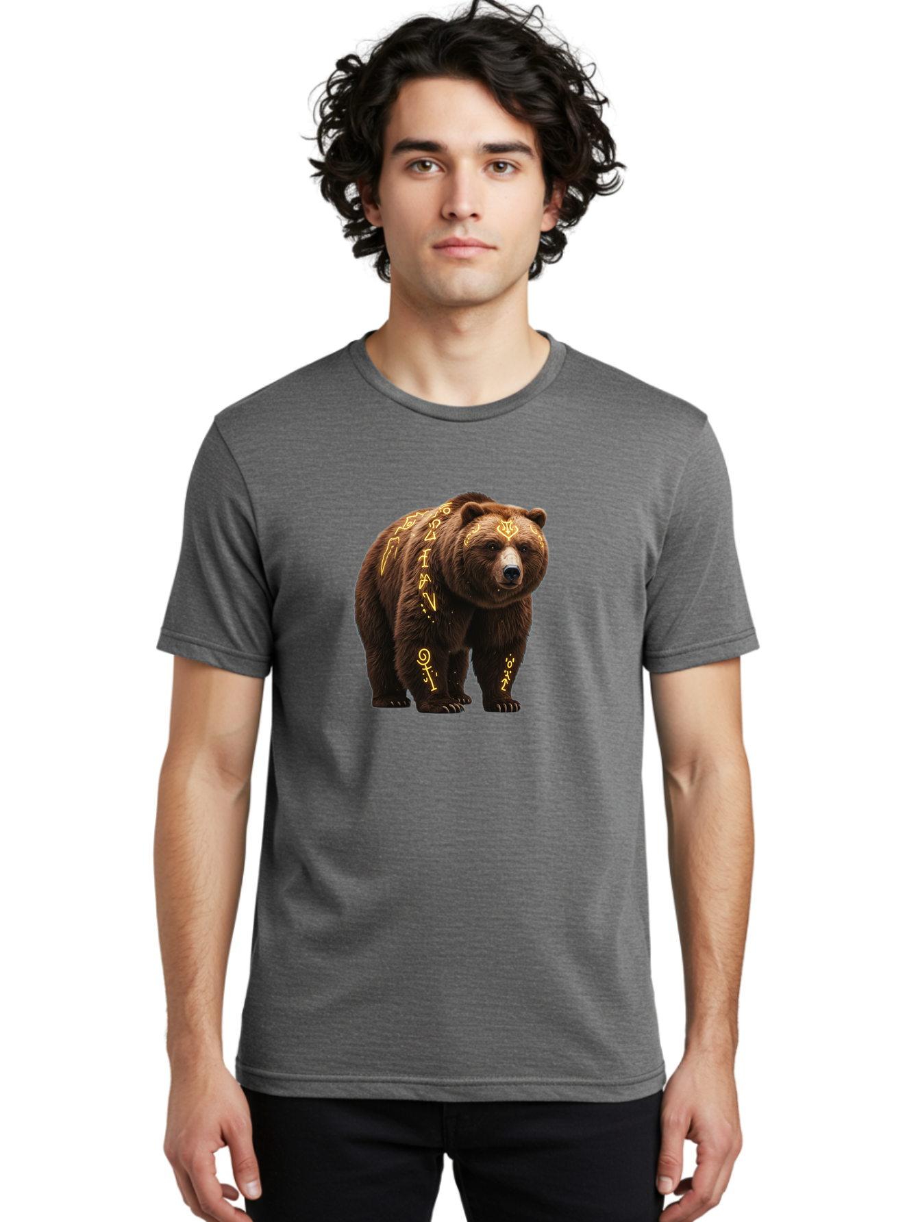 Tattooed-Brown-Bear Men'S Graphic Tee, 100% Cotton, Comfortable Casual Summer Wear, Machine Washable, Vintage Camera, Old Camera, Antique Camera, Black Camera, Classic Photography, Photography Equipment, Nostalgic Device, Film Camera, Baf563