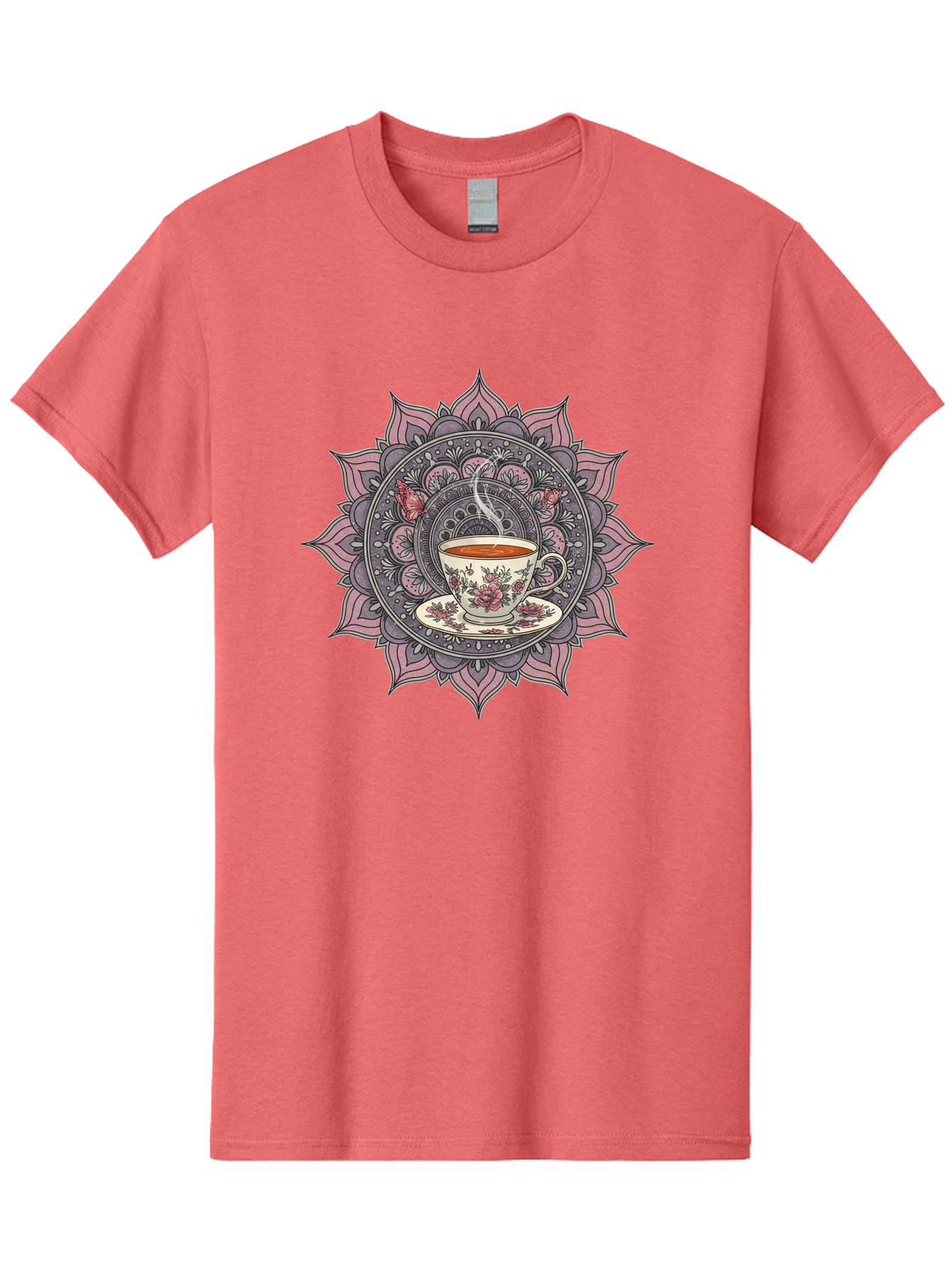 Tea-Cup-Mandala-1 Men'S Graphic Tee, 100% Cotton, Comfortable Casual Summer Wear, Machine Washable, Vintage Camera, Old Camera, Antique Camera, Black Camera, Classic Photography, Photography Equipment, Nostalgic Device, Film Camera, Camera Art Baf564