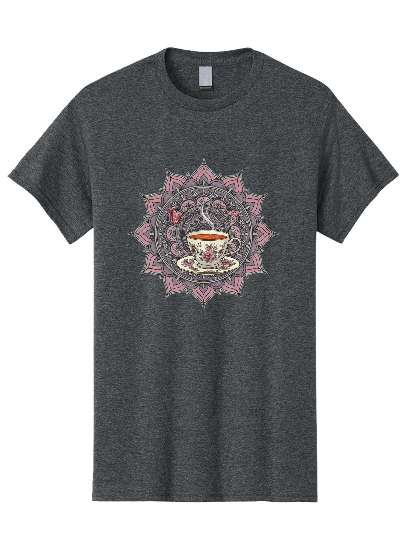 Tea-Cup-Mandala-1 Men'S Graphic Tee, 100% Cotton, Comfortable Casual Summer Wear, Machine Washable, Vintage Camera, Old Camera, Antique Camera, Black Camera, Classic Photography, Photography Equipment, Nostalgic Device, Film Camera, Camera Art Baf564